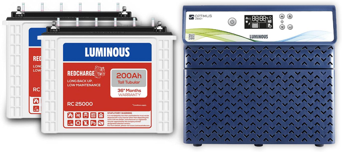 Optimus 2800 with RC 25000 (200Ah) Tubular Inverter Battery-image-36