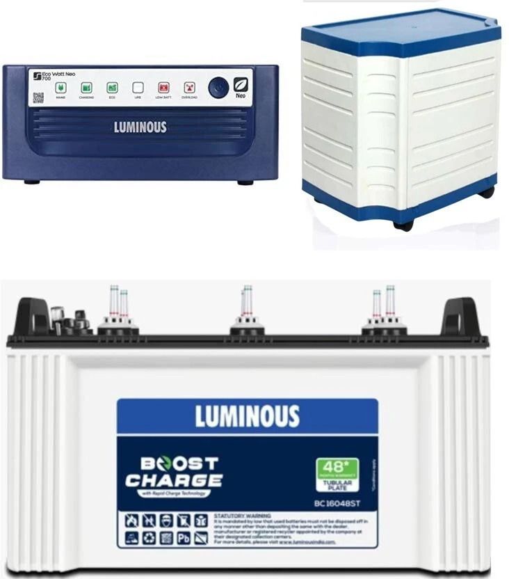 luminous Eco Watt Neo 700 with BC 16048ST Tubular Inverter Battery-picture-38