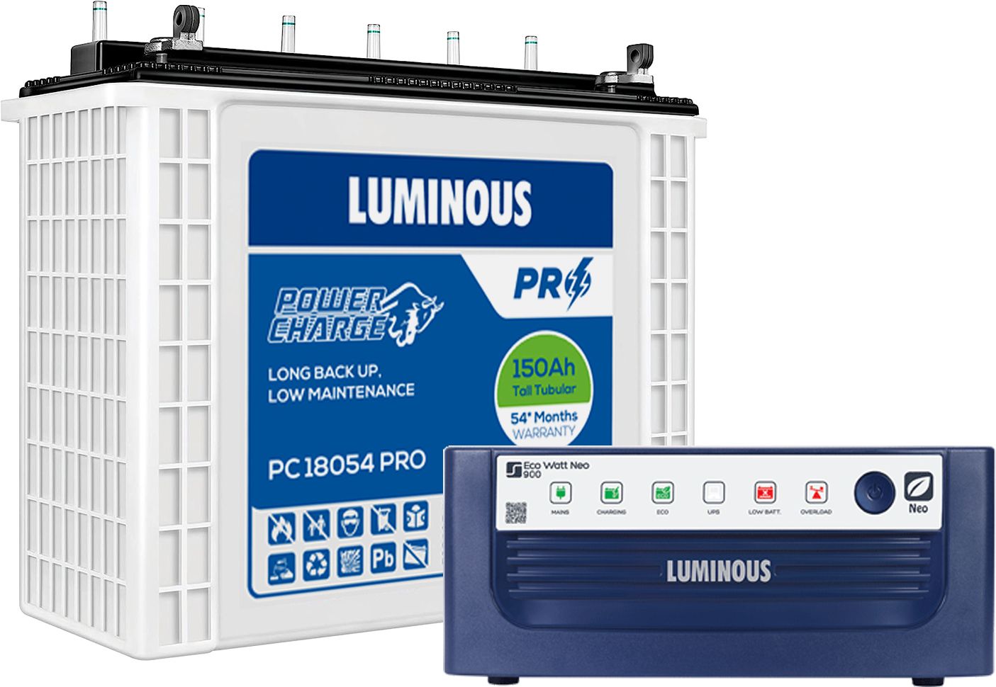 Eco Watt Neo 900 with PC 18054 PRO Tubular Inverter Battery-image-21