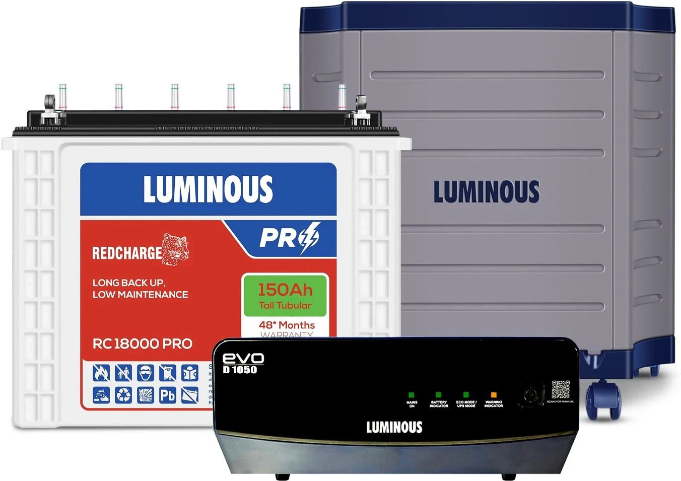 EVO D 1050 Inverter with RC18000 PRO & Trolley Tubular Inverter Battery-image-40