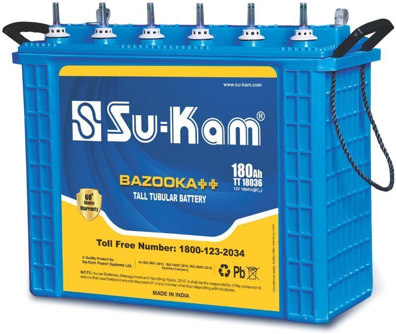 su-kam TT18036 Bazooka With Shark 875 Tubular Inverter Battery-picture-13