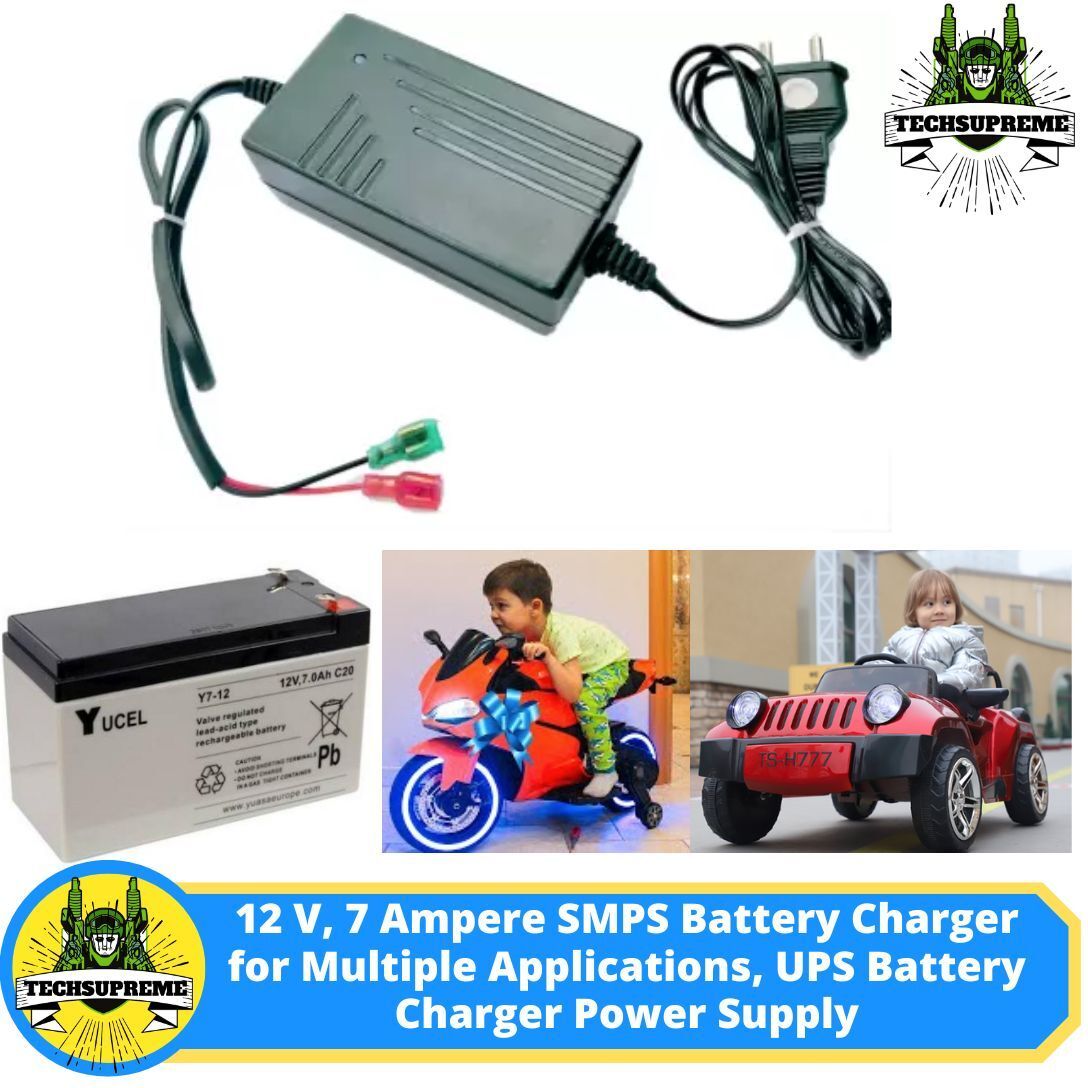 techsupreme 12 Volt 7 Amp UPS Battery Charger & Battery Clip for Mini Inverter A1 Square Wave Inverter-picture-28