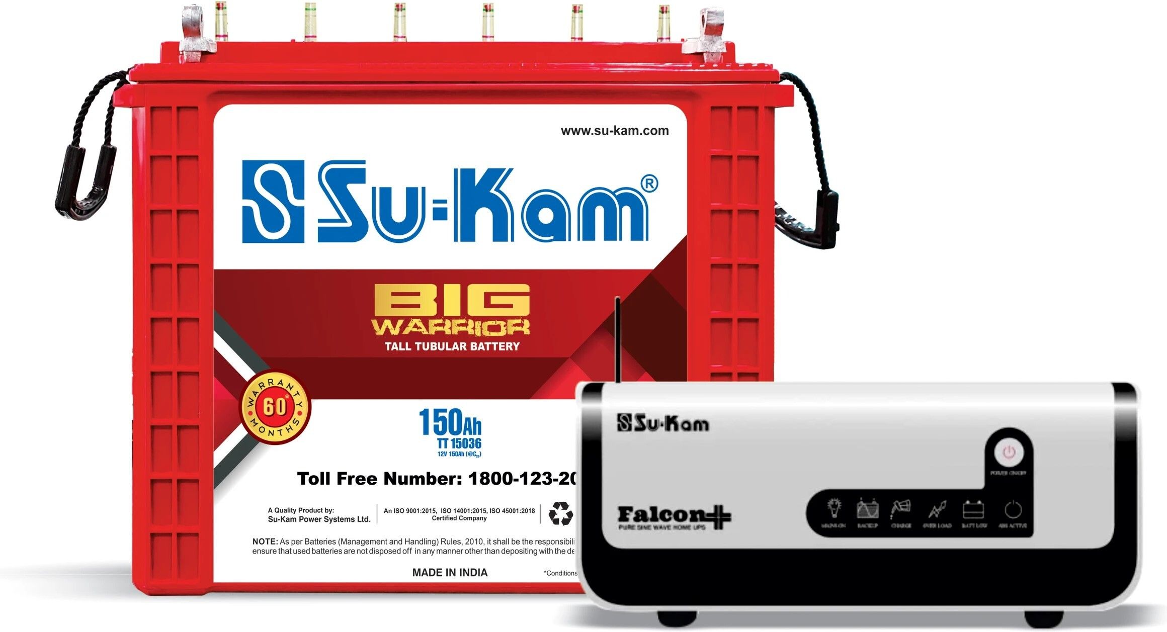 950 VA Falcon 1100+ Inverter with Big Warrior TT15036 150Ah battery with 60 Months Warranty Pure Sine Wave Inverter-image-14