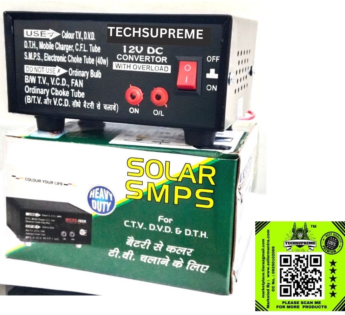 techsupreme 100 Watt 12v Dc to Ac Converter for Laptop 12V 220W Mini Inverter Square Wave Inverter-picture-3