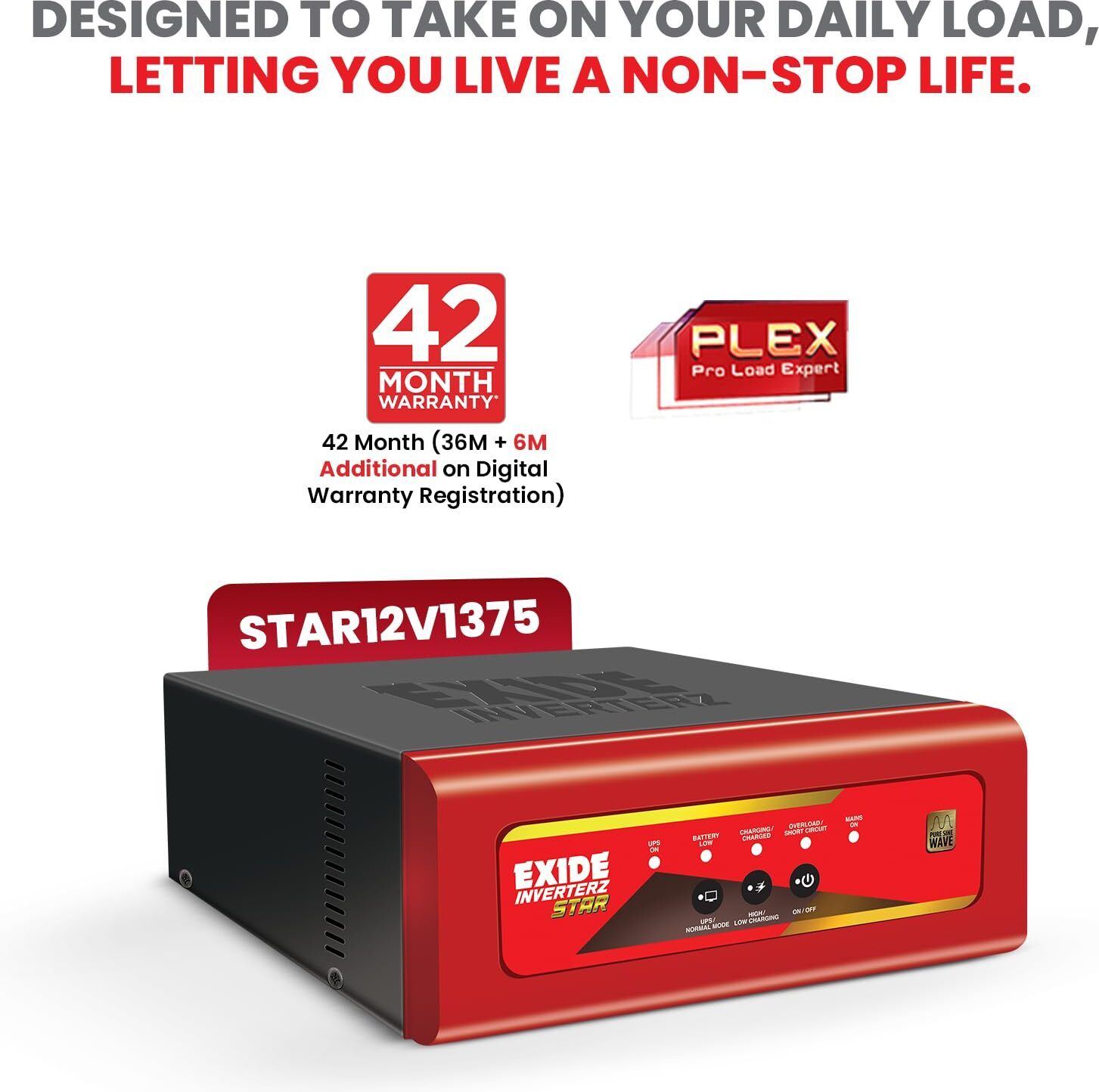 STAR12V1375 Smart Charging Plex Technology With LED Display Inverter with 42 Months Warranty Pure Sine Wave Inverter-image-24