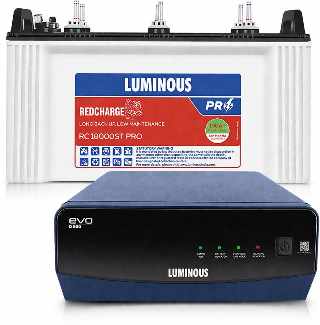 700 VA EVO D 800 Inverter with RC18000ST Pro 150Ah Tall Tubular Battery with 3 Year Warranty Square Wave Inverter-image-24