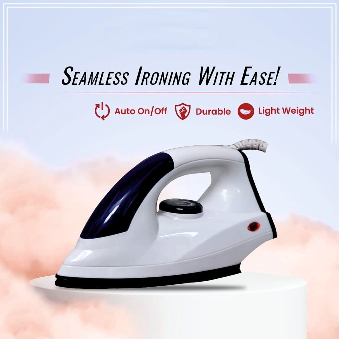 Duster Dry Iron Non-Stick Light Weight Iron 1000 W Dry Iron
