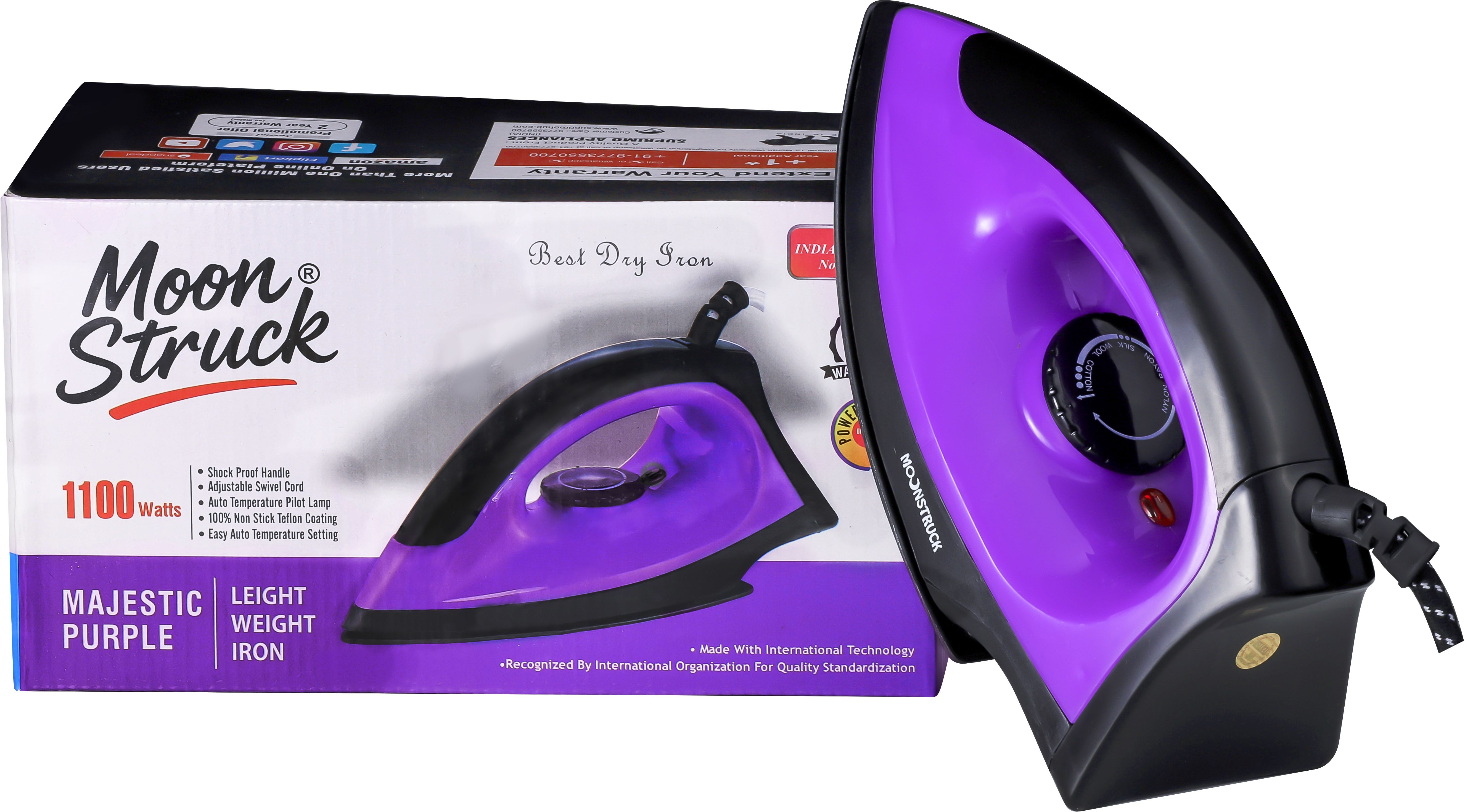 Lavex 1100 Watt Dry Iron | Non-Stick Soleplate | Lightweight & Compact 1100 W Dry Iron-image-35