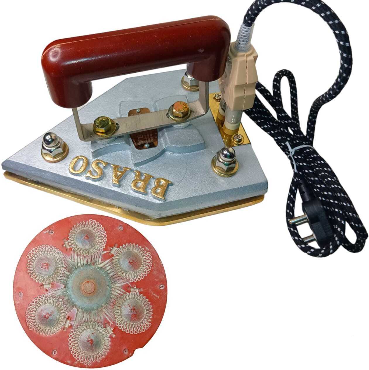 - BRASO 14 Pound 6.3 kg Brass Plate Industrial laundry electric Iron box 1000 W Dry Iron-image-26