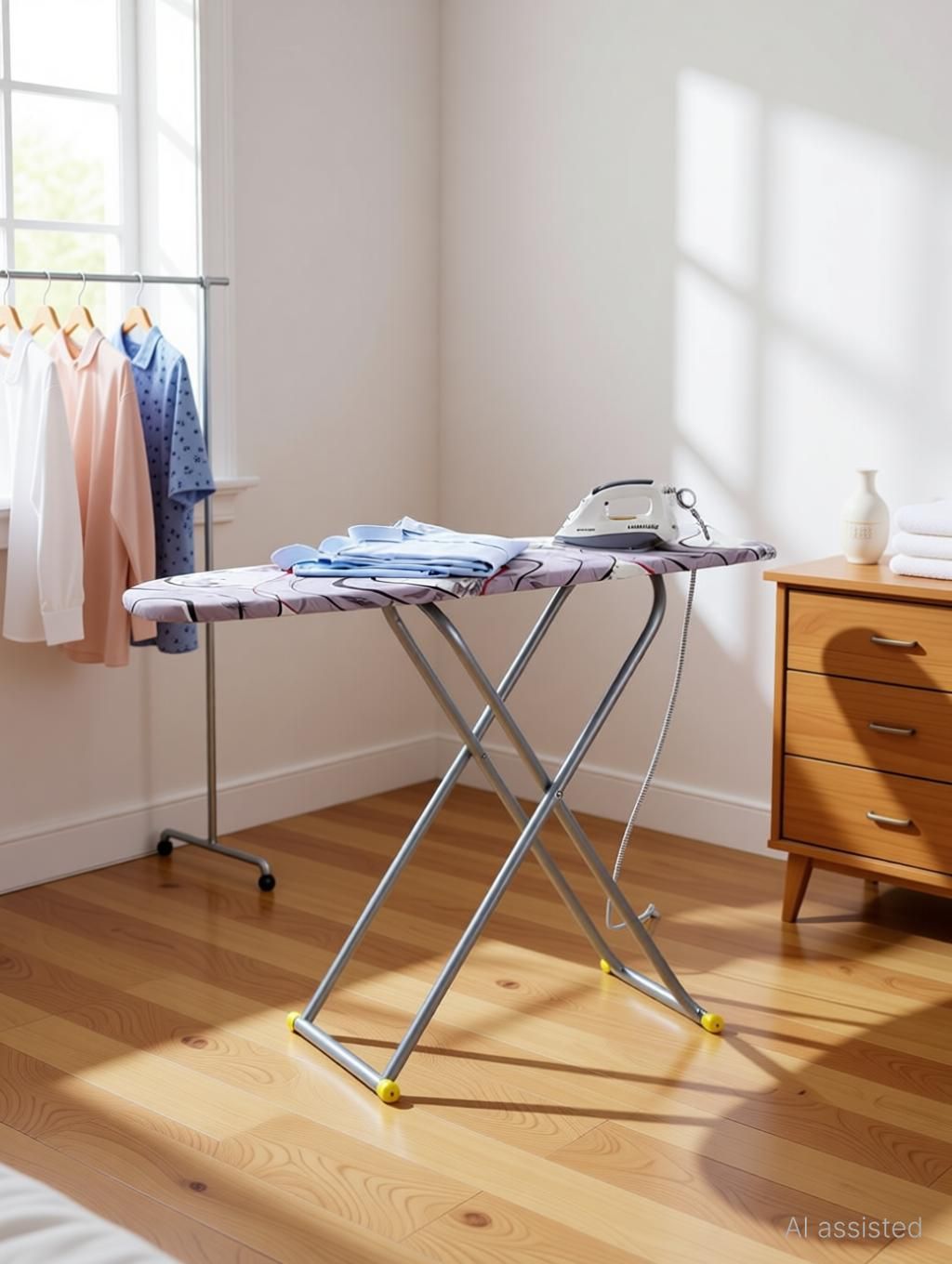 Wooden 13" Unique Folding Premium Ironing Table (Languid Lavender, 13 Inch) Ironing Board-image-2