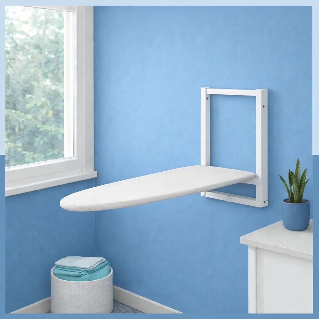 Wall Mounted Ironing Board Foldable | Space Saving Iron Table with Iron Holder Ironing Board-image-33