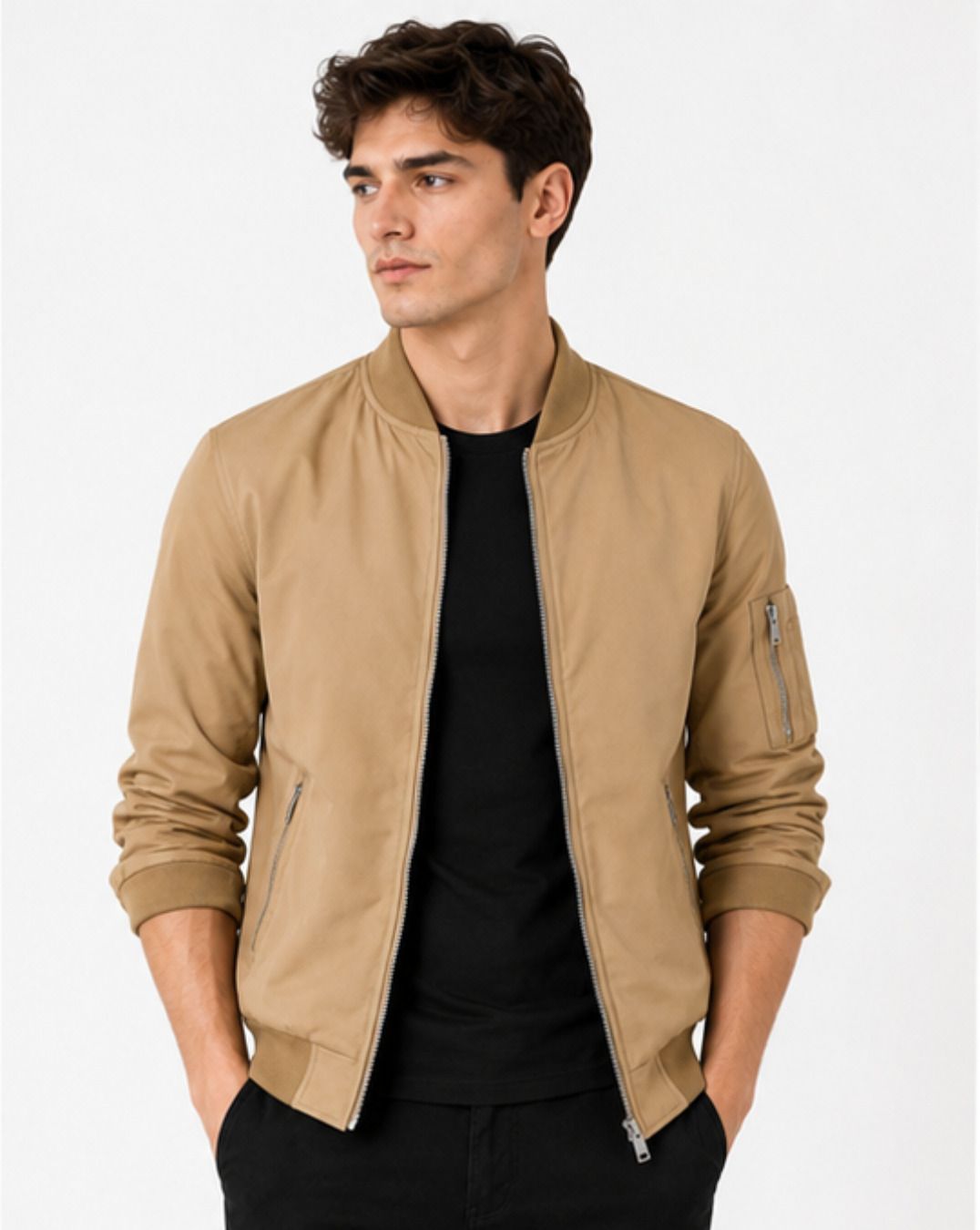 caraba Men Solid Bomber Jacket-picture-16