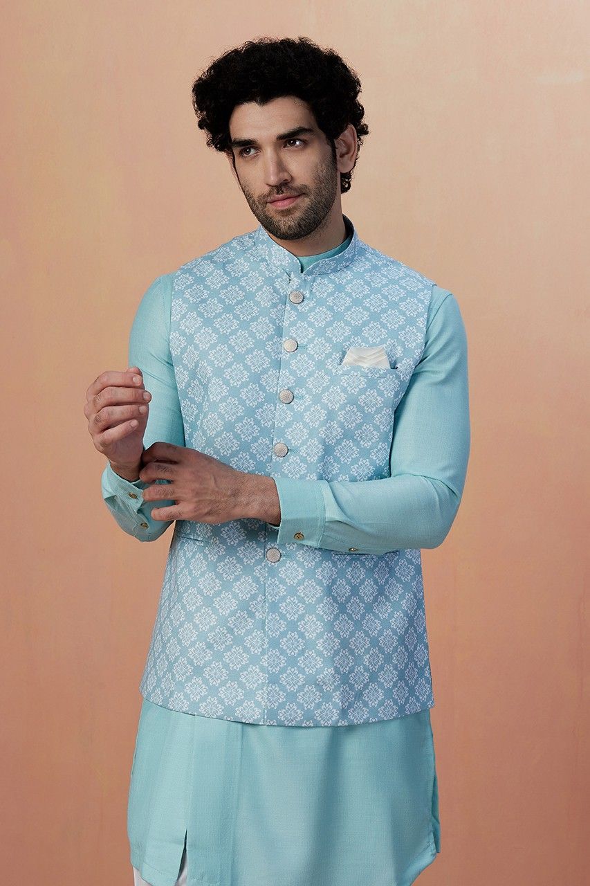 manyavar Printed Men Waistcoat-picture-25