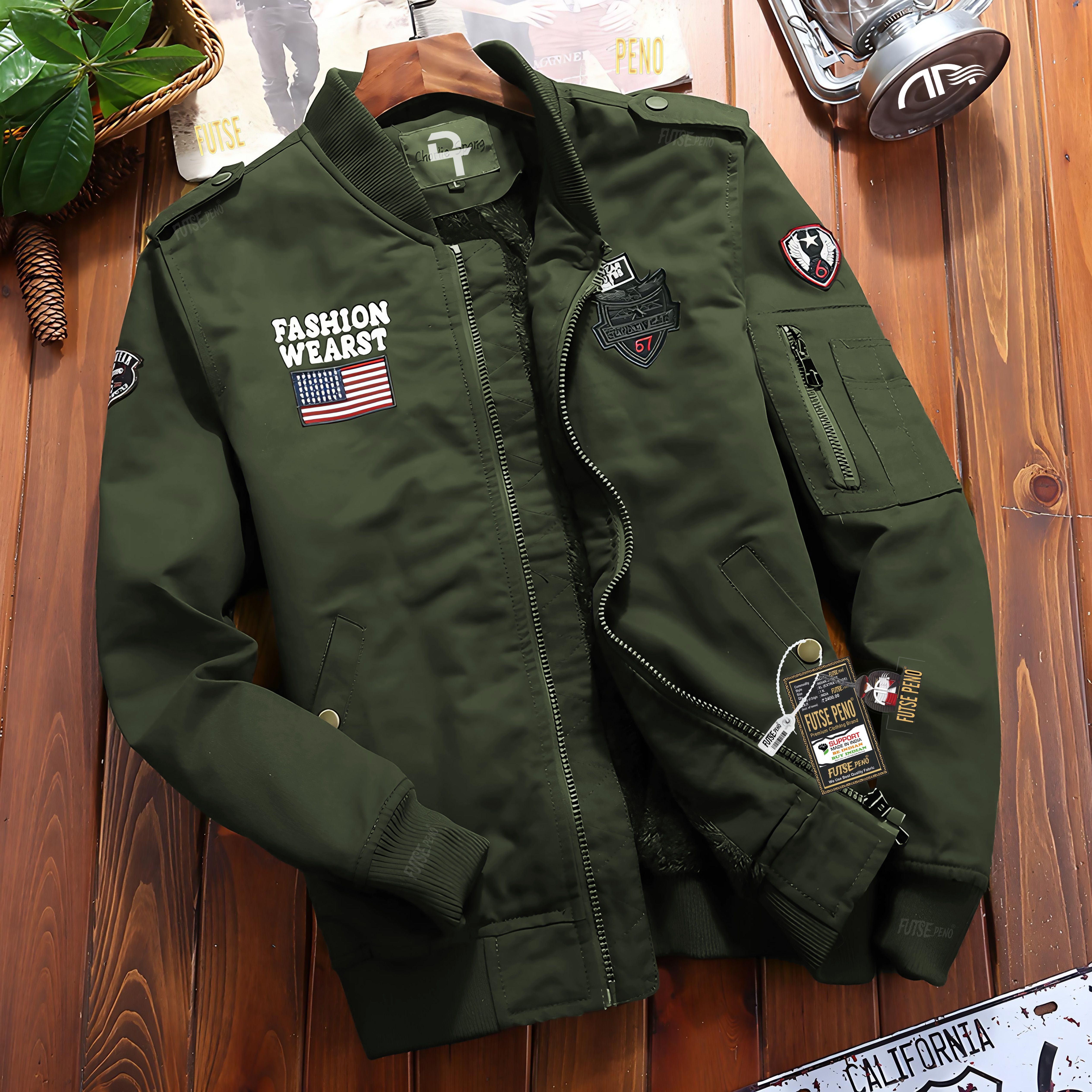 Men Embroidered Biker/Riding Jacket