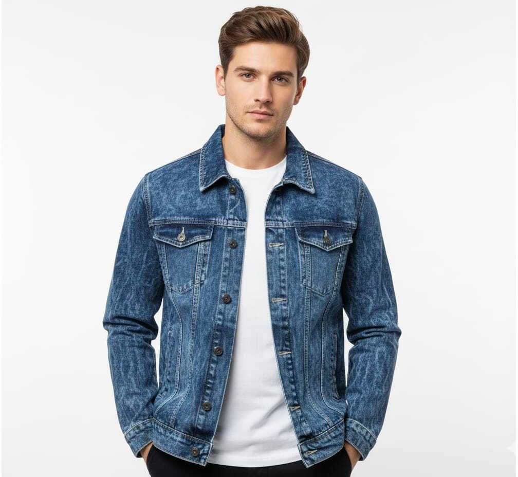 Men Solid Denim Jacket-image-13