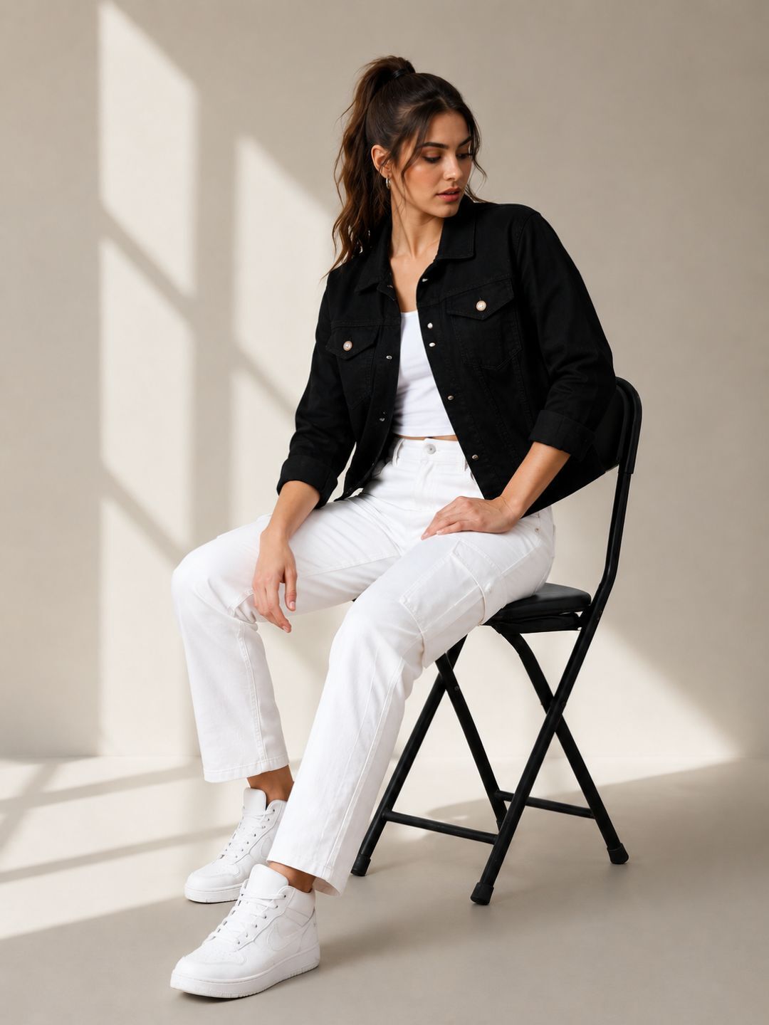 linaria Women Solid Denim Jacket-picture-41