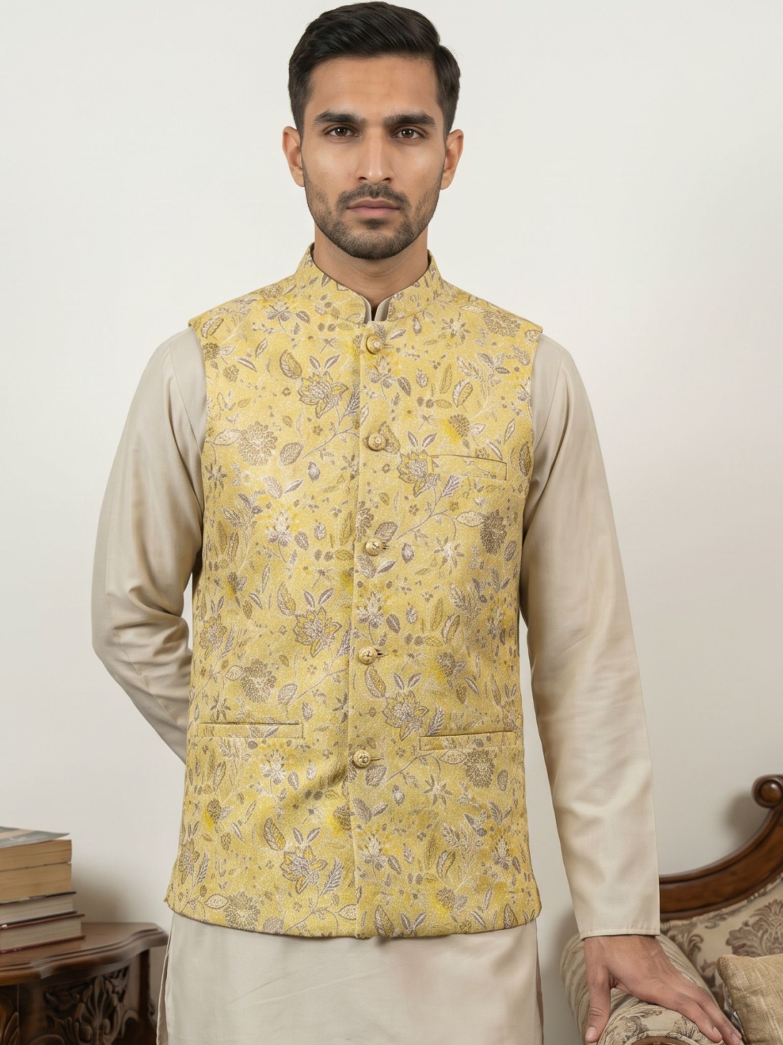 jompers Men Woven Design Nehru Jacket-picture-23