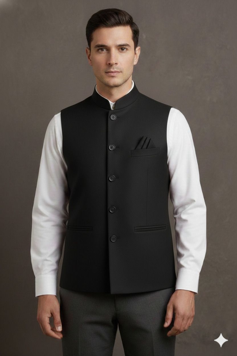Men Solid Nehru Jacket