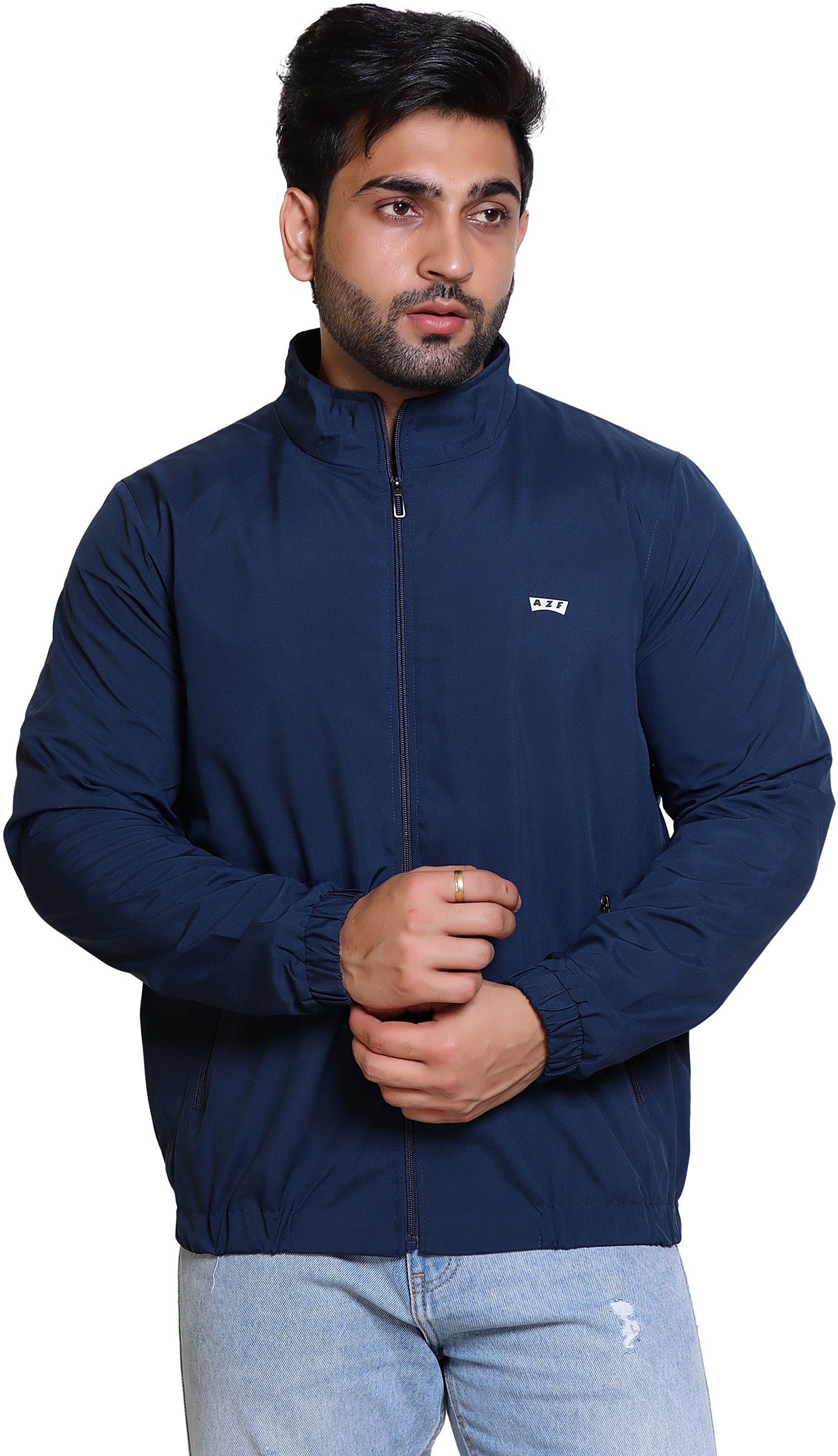 AZF Solid Men Wind Cheater