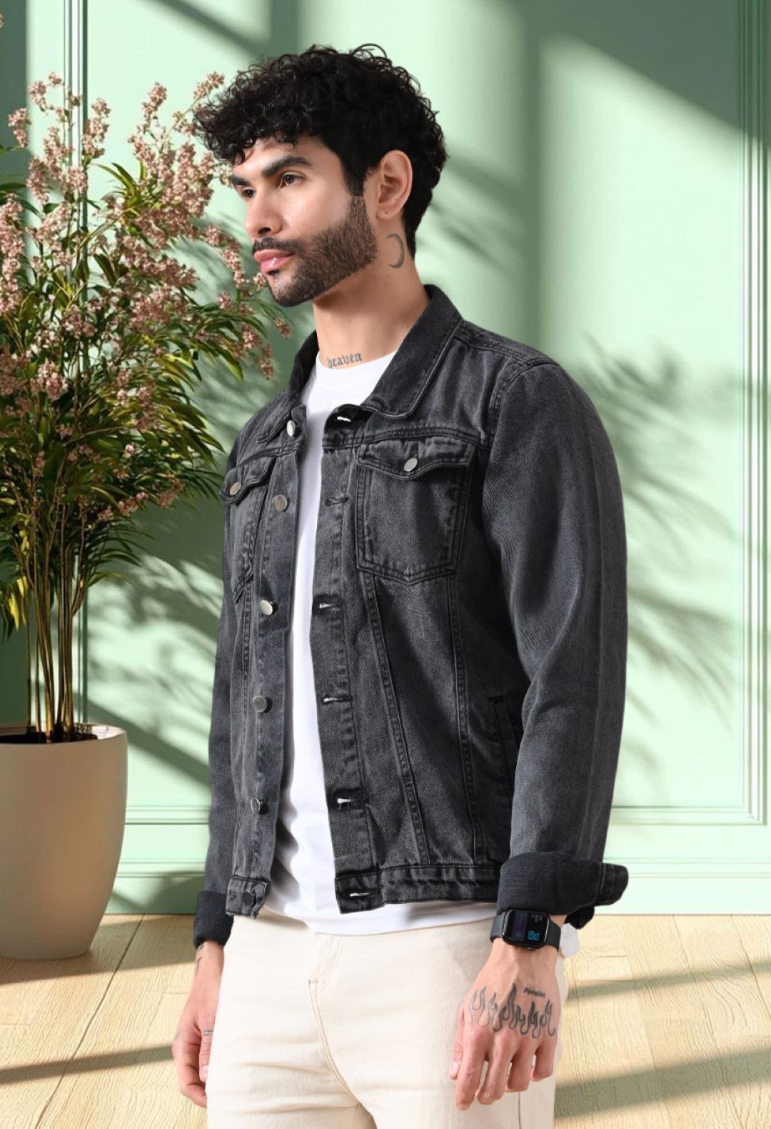 moda rapido Men Solid Denim Jacket-picture-17