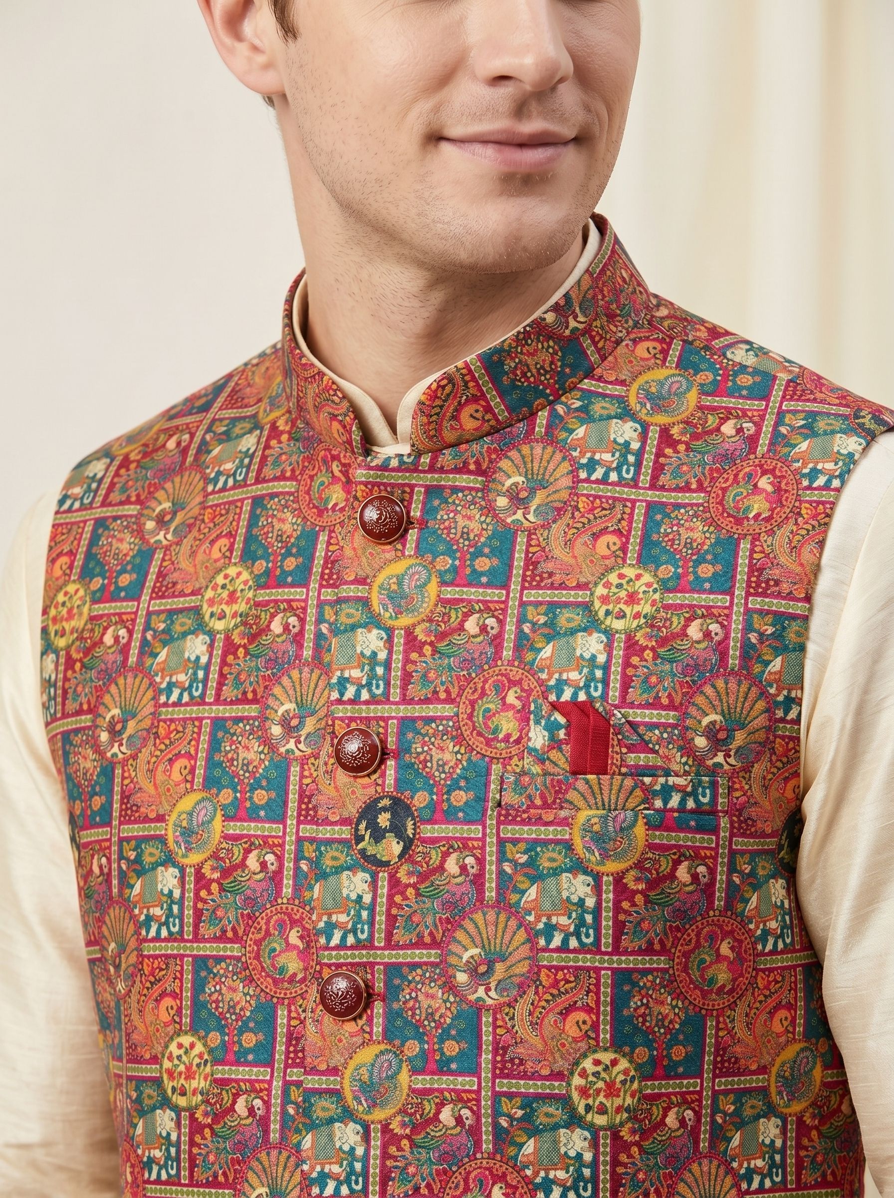 safa marwa Embroidered Men Waistcoat-picture-17