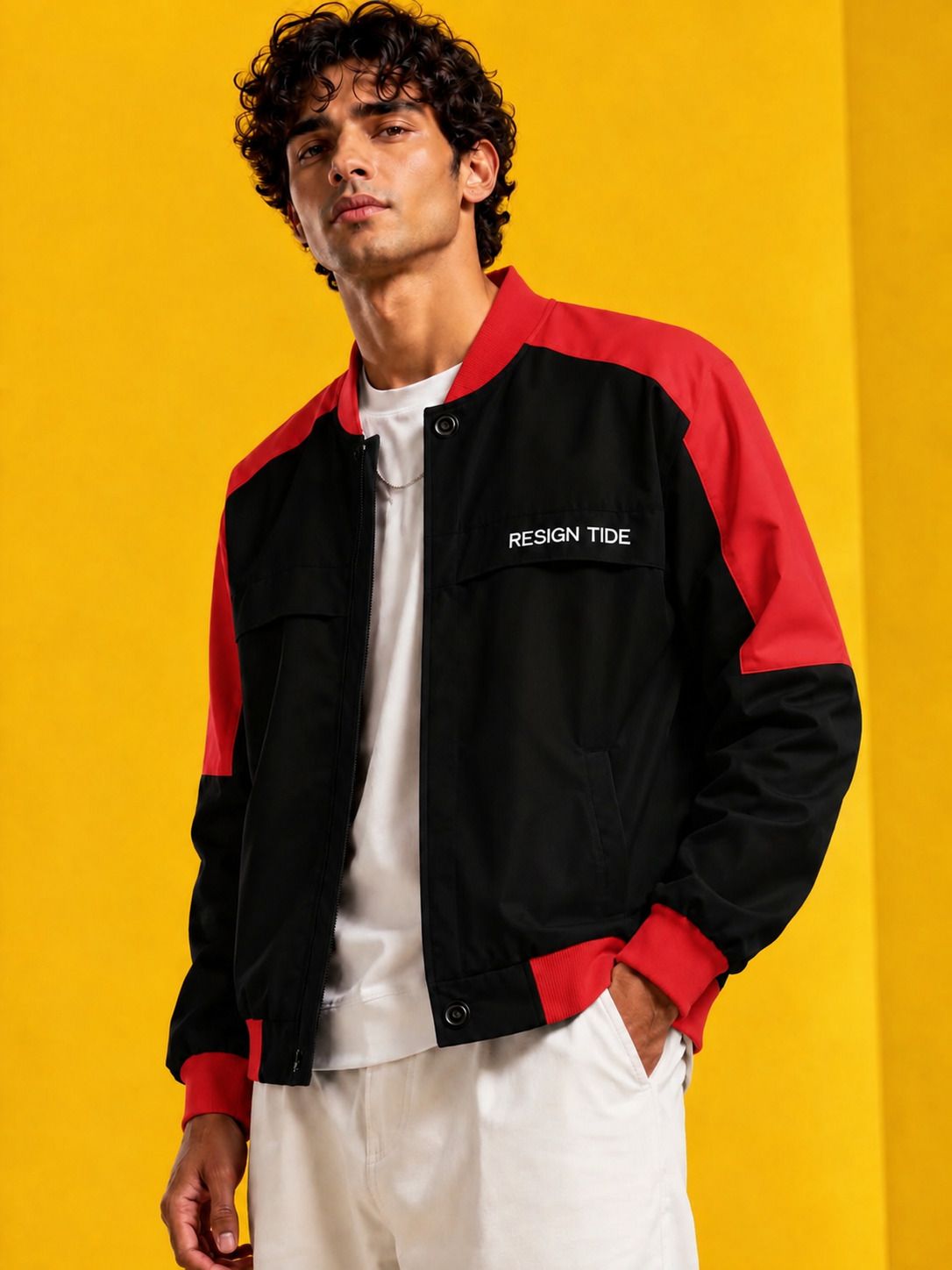lizbee Men Colorblock Bomber Jacket-picture-41