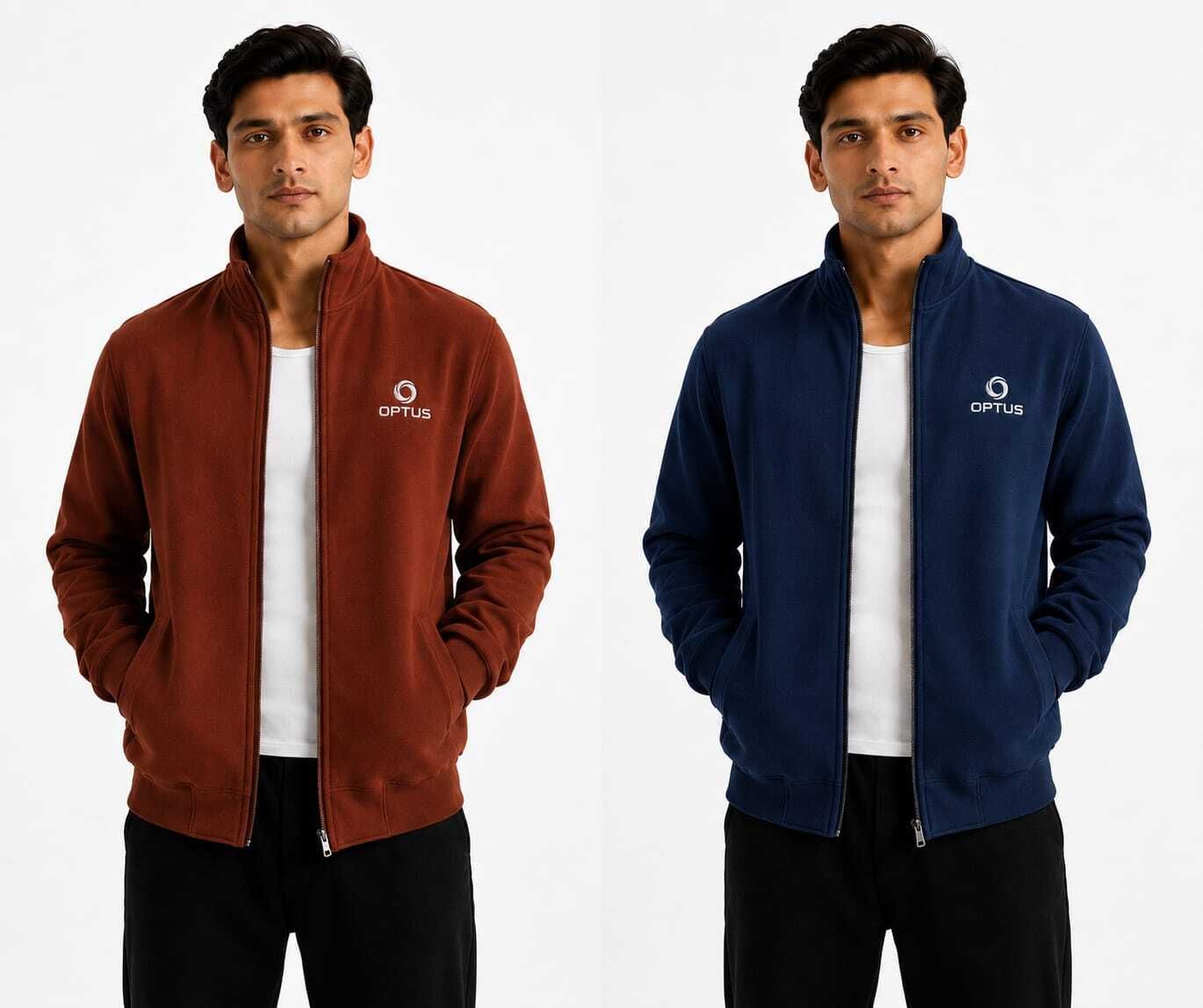 optus store Men Solid Fleece Jacket-picture-43