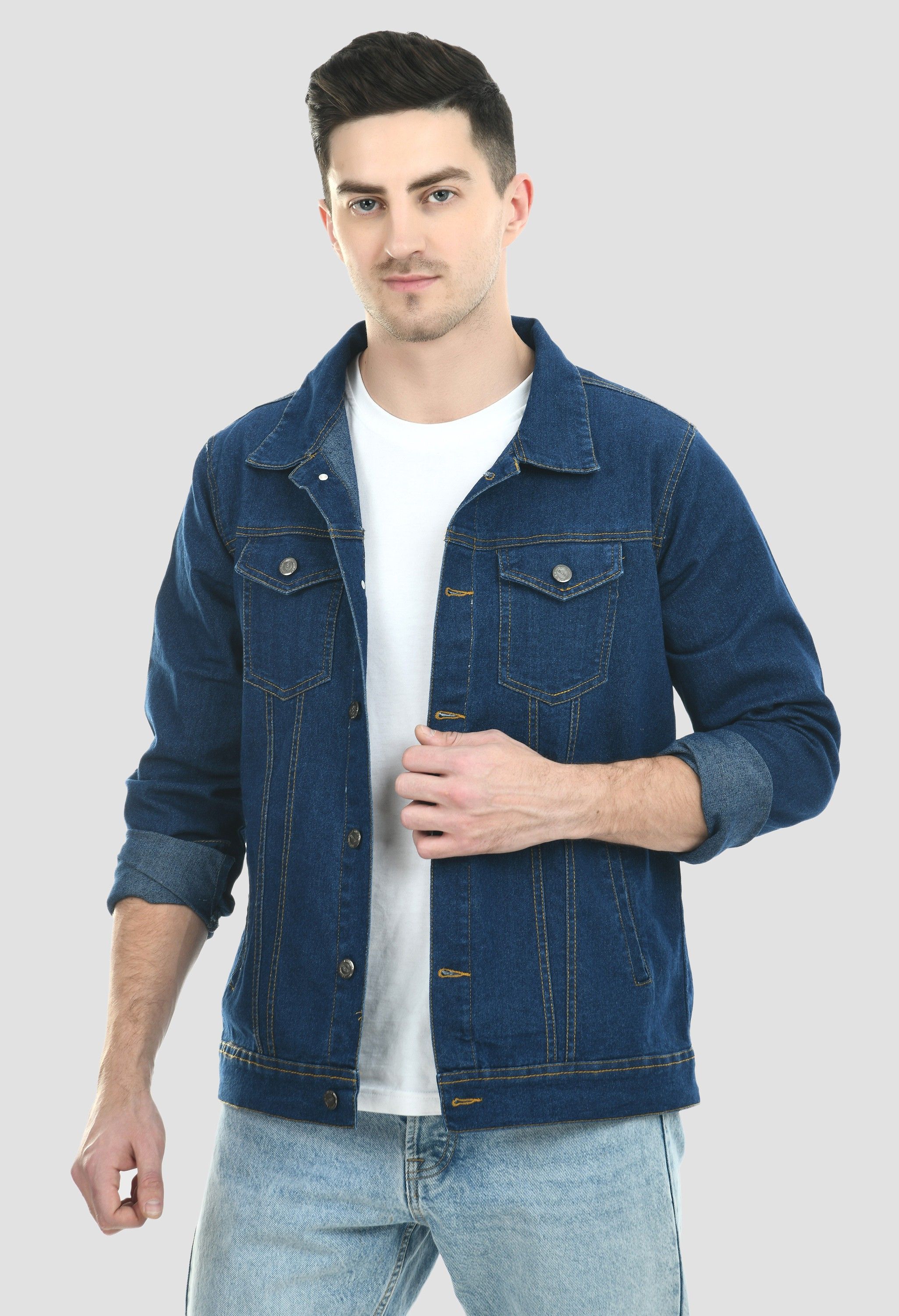 montrez Men Solid Denim Jacket-picture-19