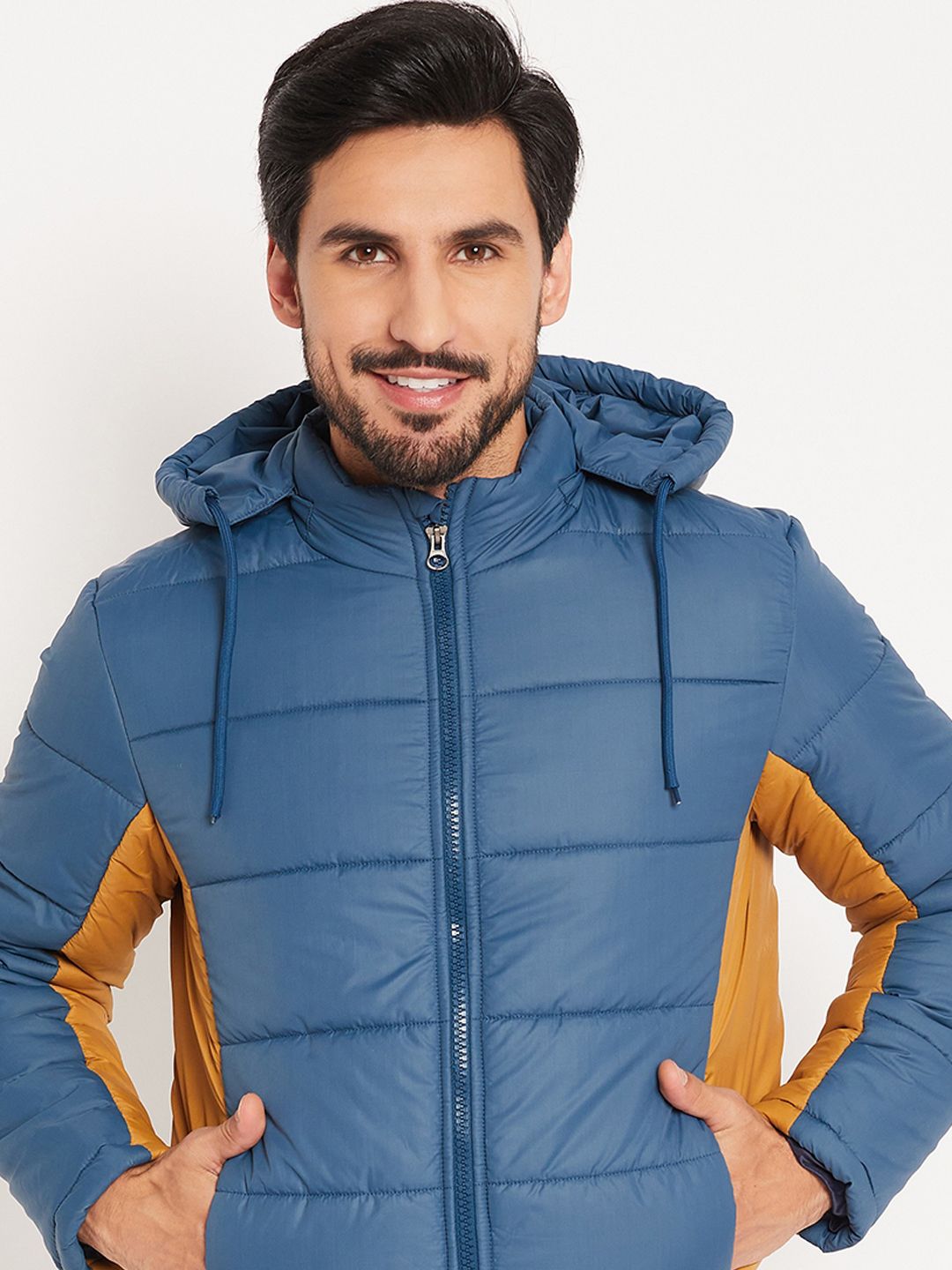 vero amore Men Colorblock Quilted Jacket-picture-21