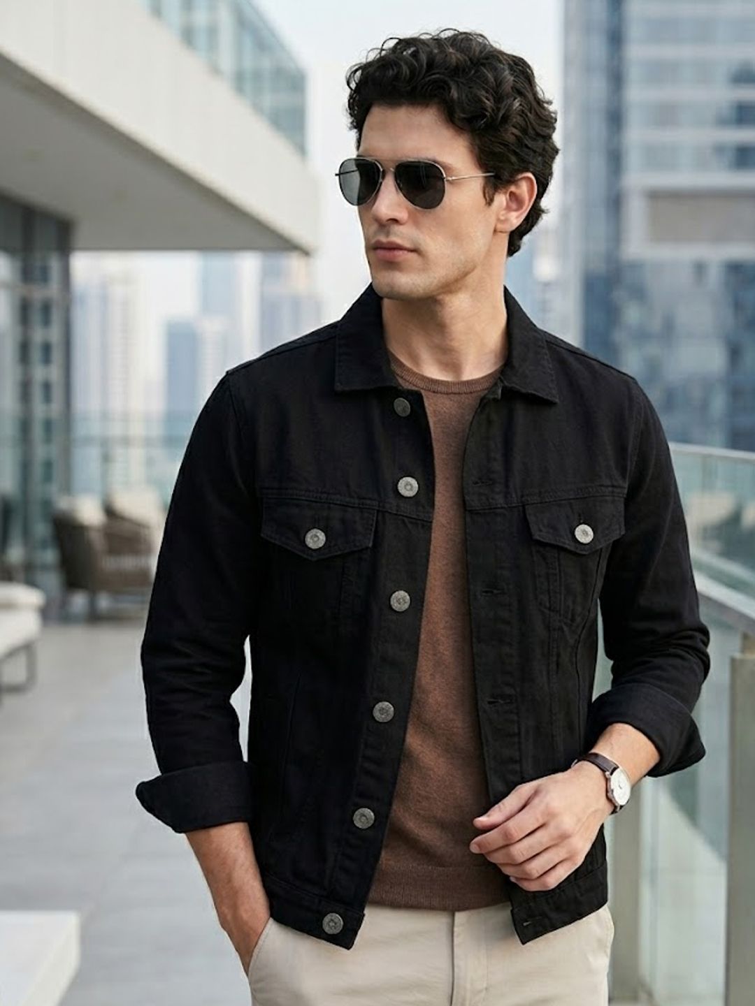 Men Washed Denim Jacket-image-33