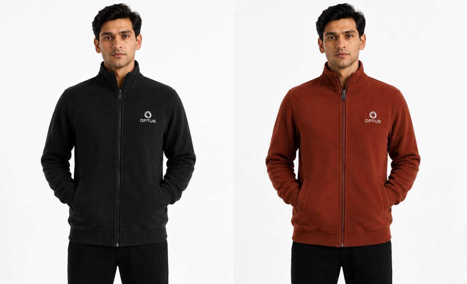 optus store Men Solid Fleece Jacket-picture-28