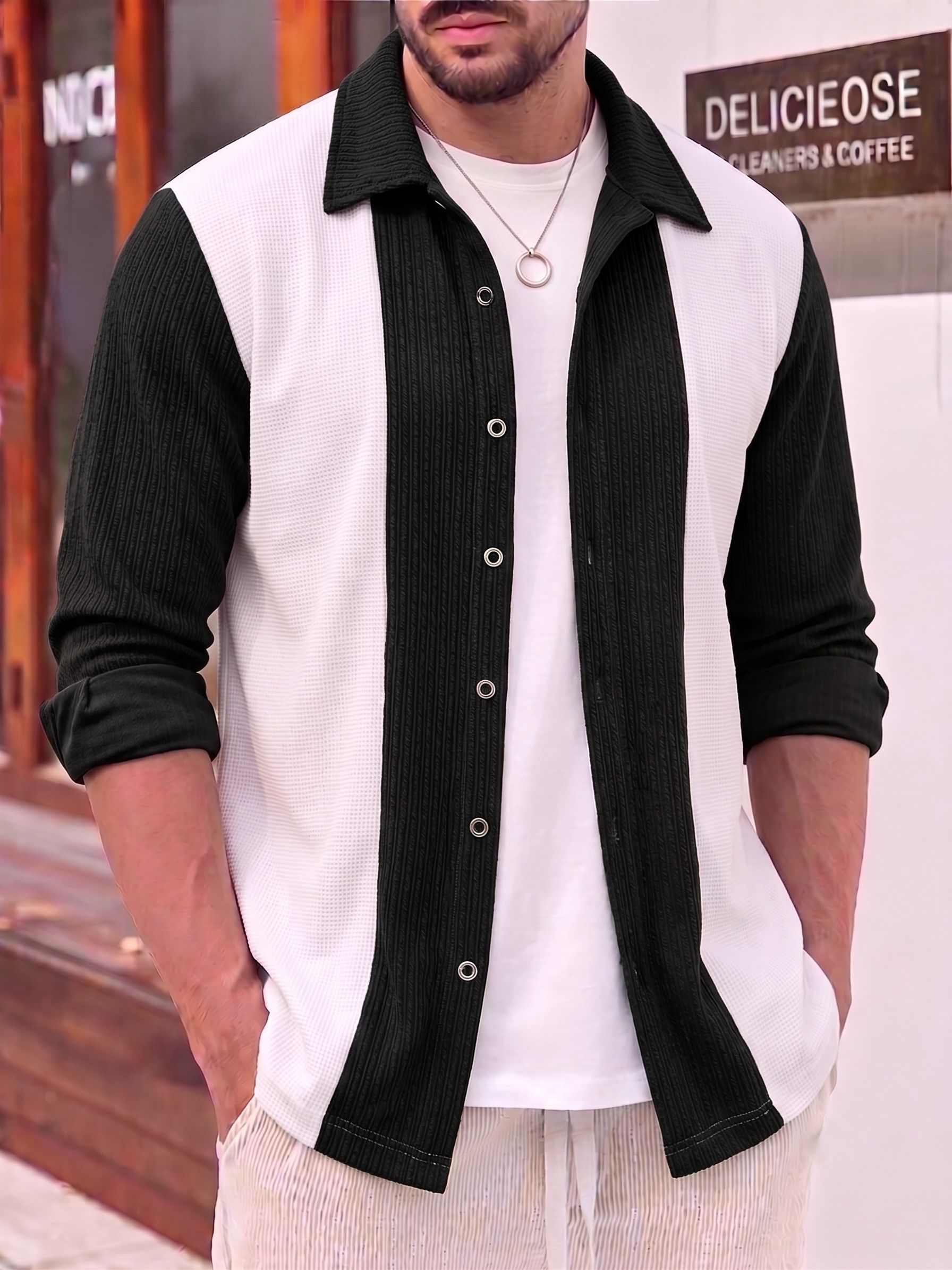 try this Men Colorblock Casual Jacket-picture-39