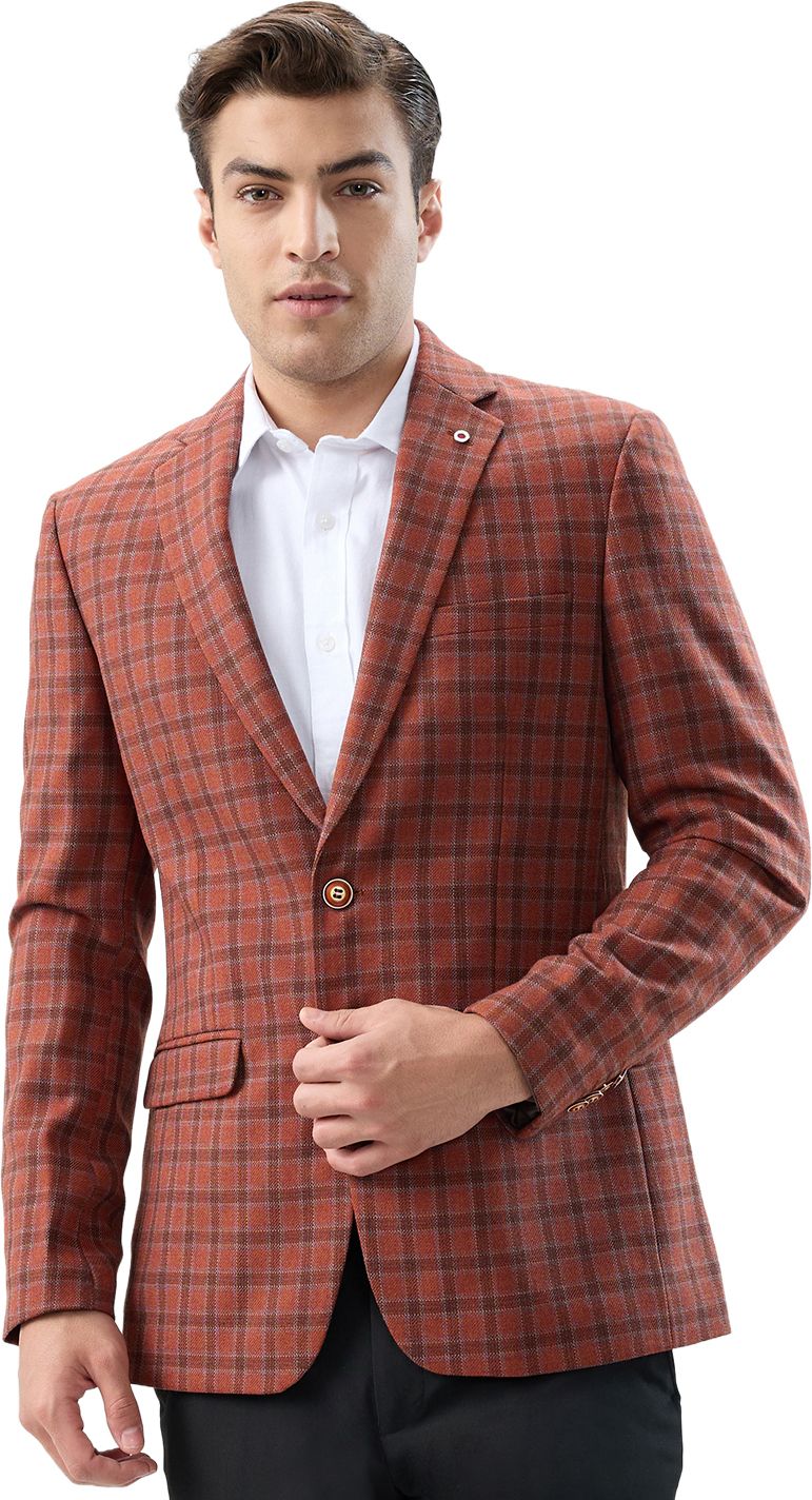 raymond Men Checkered Tuxedo Style Formal Blazer-picture-17