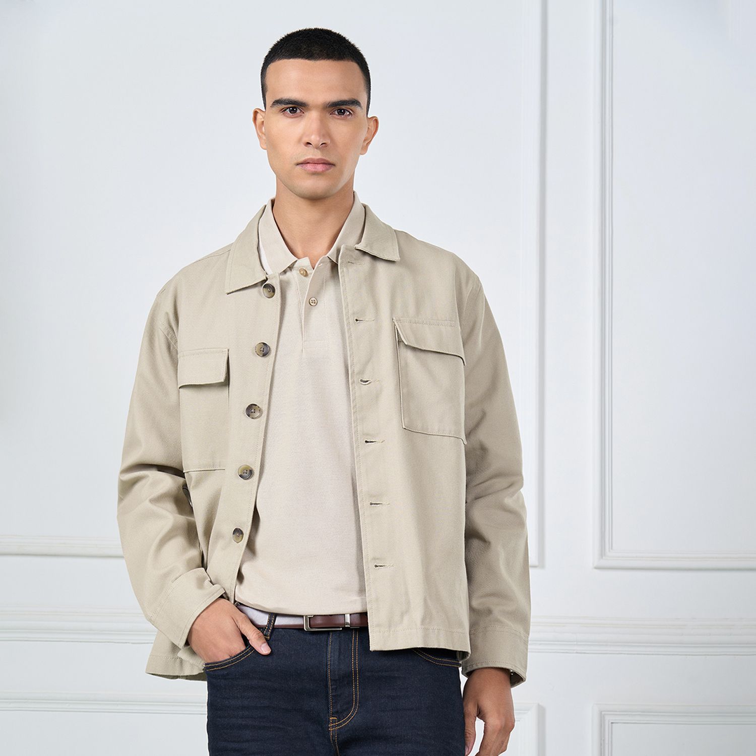 peregrine by pantaloons Men Solid Shacket-picture-34