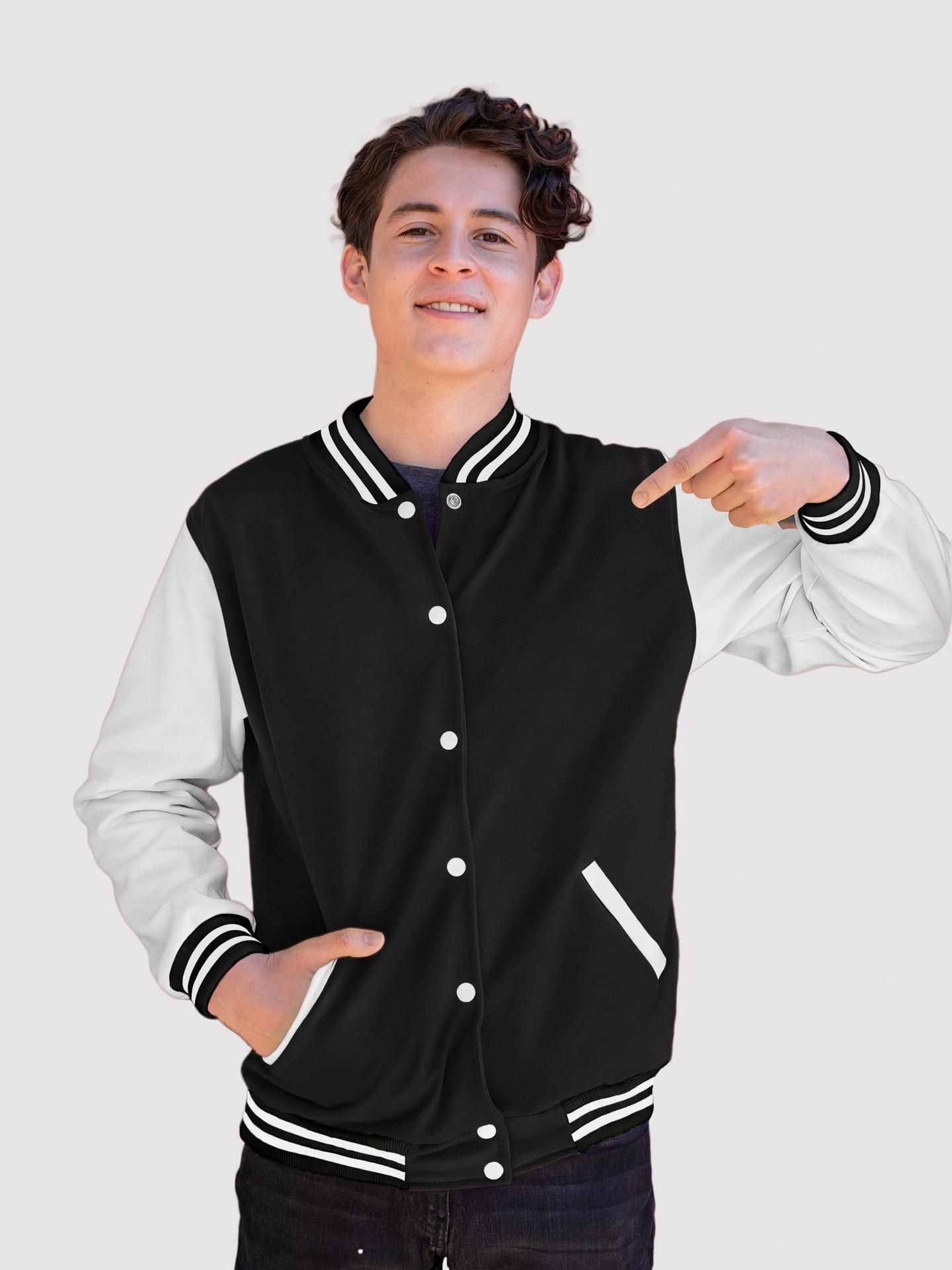 flaxwear Men Colorblock Varsity Jacket-picture-37