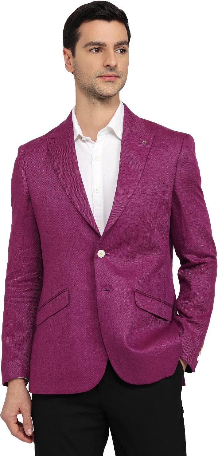 raymond Men Solid Single Breasted Formal Blazer-picture-10