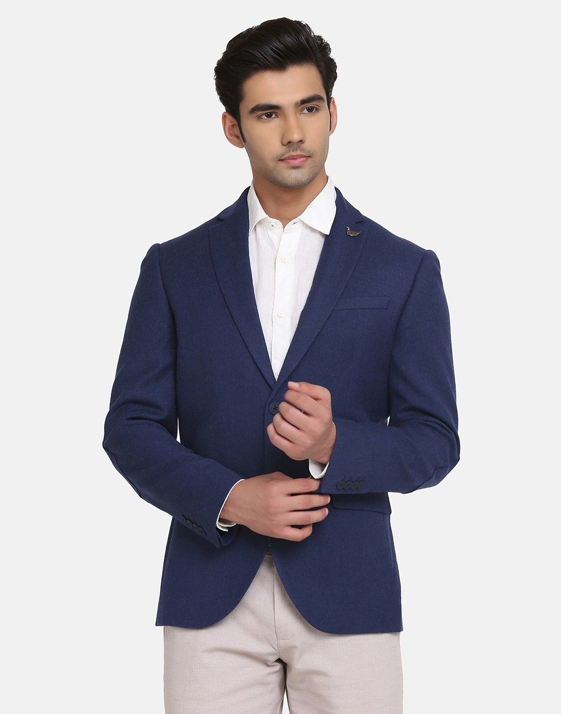 Men Self Design Single Breasted Casual Blazer-image-29