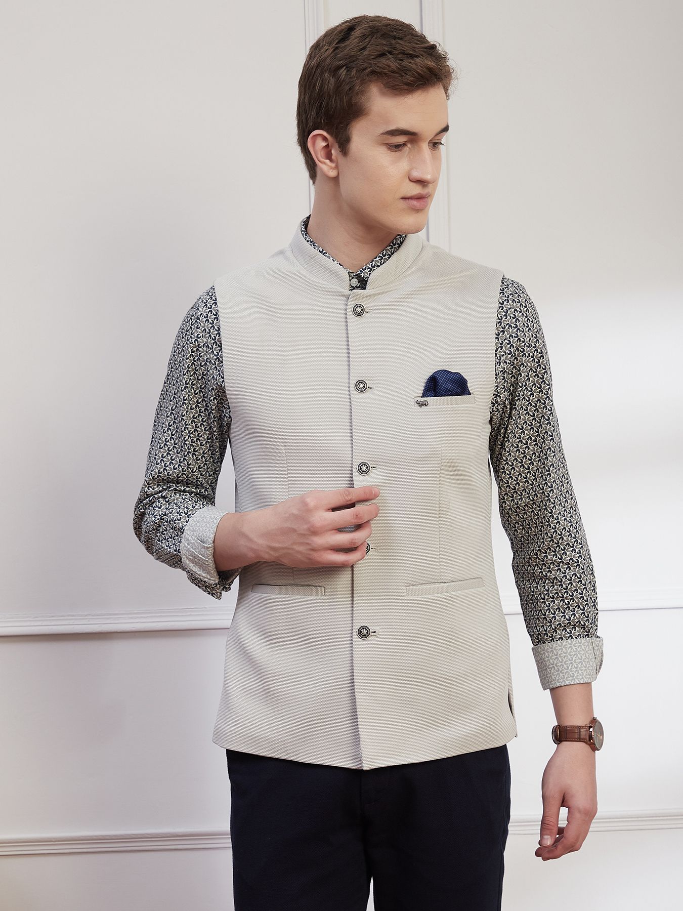 turtle Men Self Design Nehru Jacket-picture-10