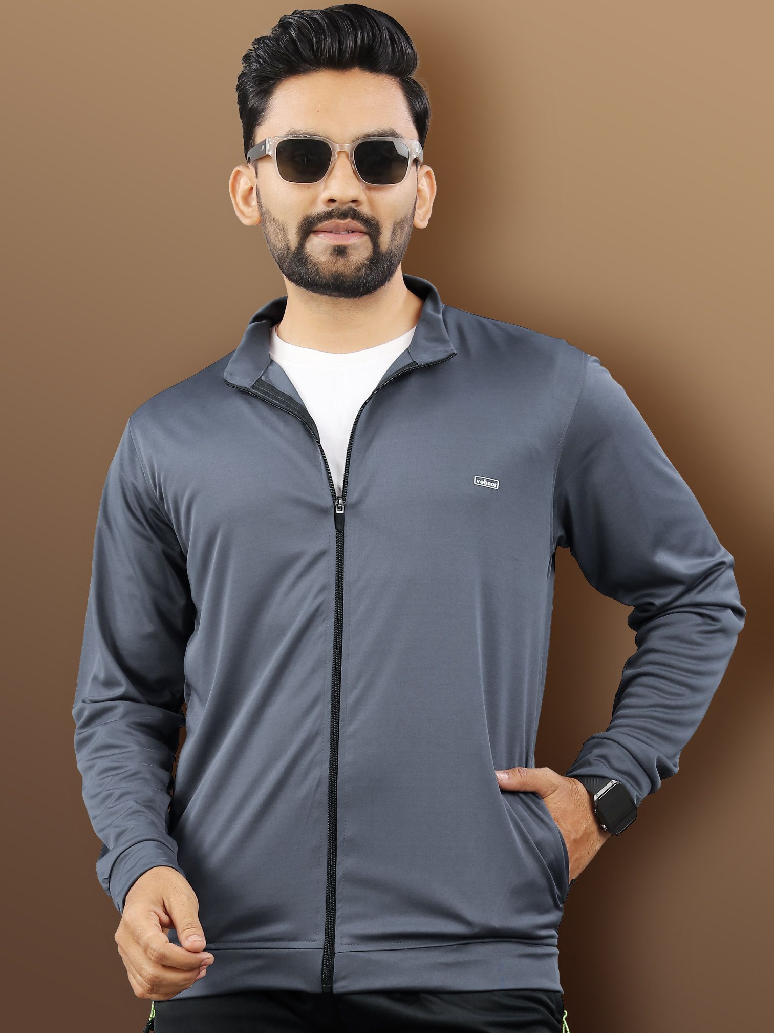 Men Solid Sports Jacket