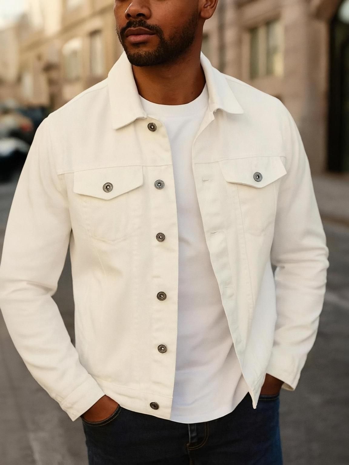 kashian Men Solid Denim Jacket-picture-26