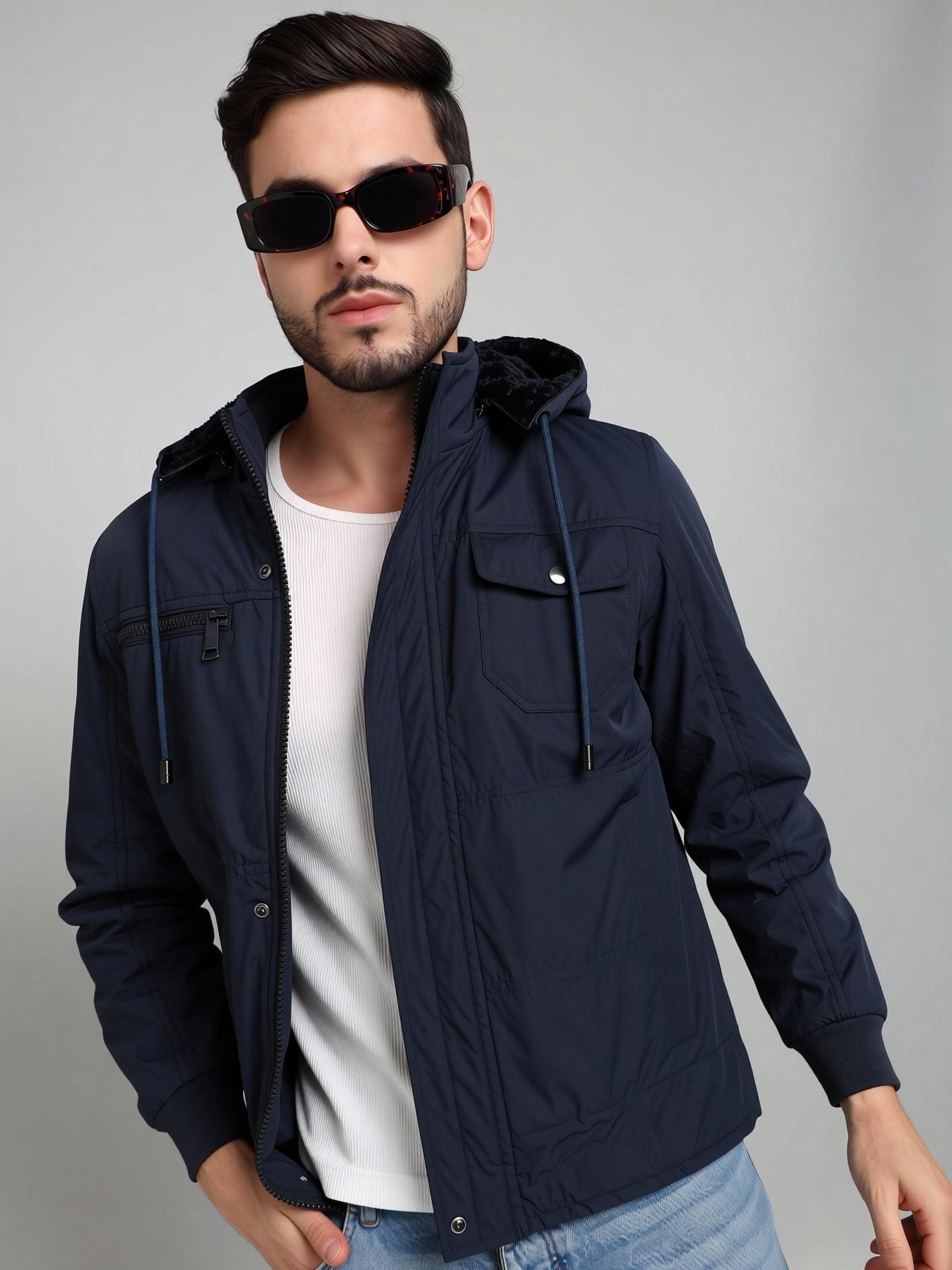 Men Solid Quilted Jacket-image-40