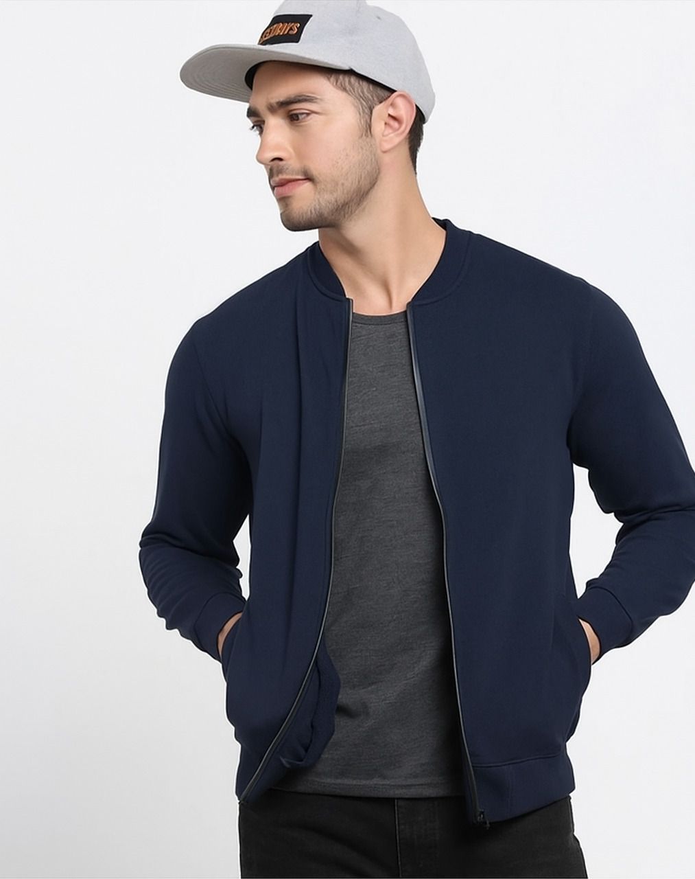 chow chow Men Solid Bomber Jacket-picture-13