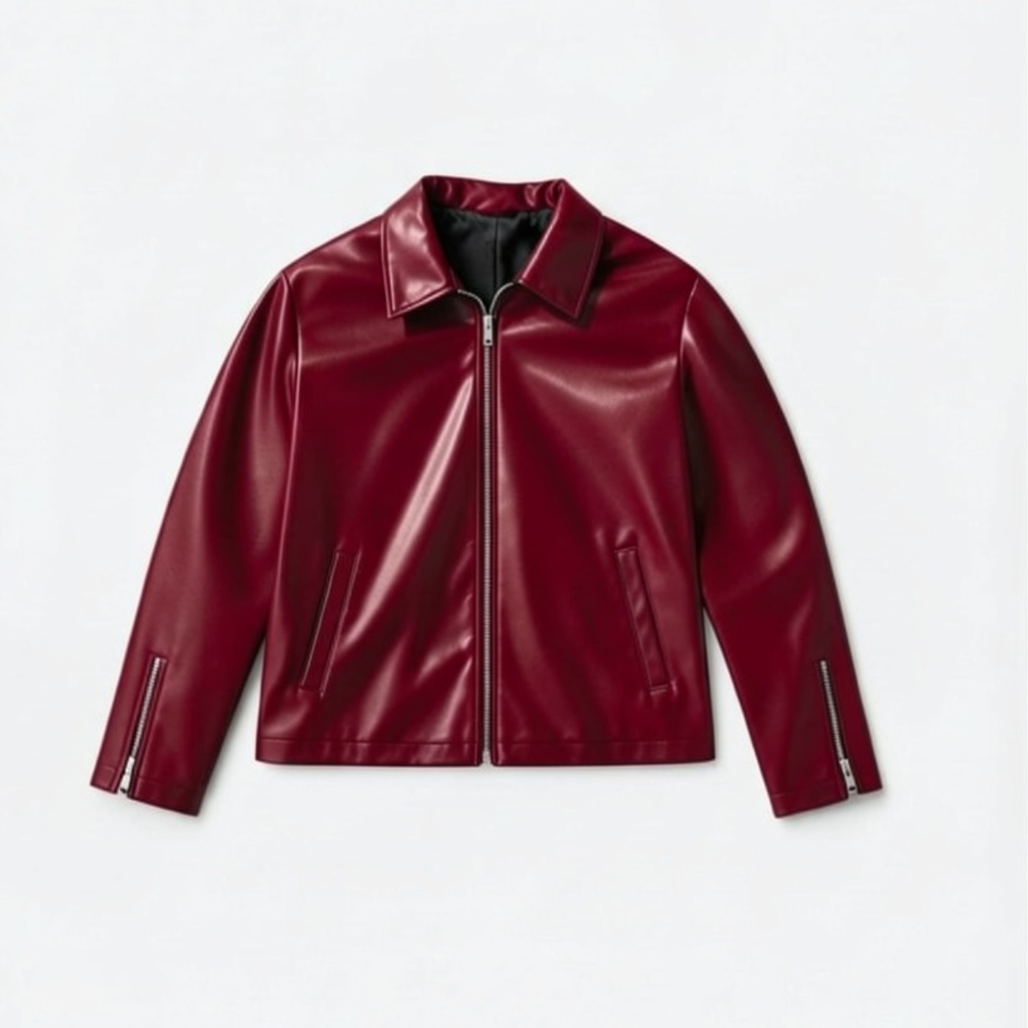 yourdrip Men Solid Leather Jacket-picture-22