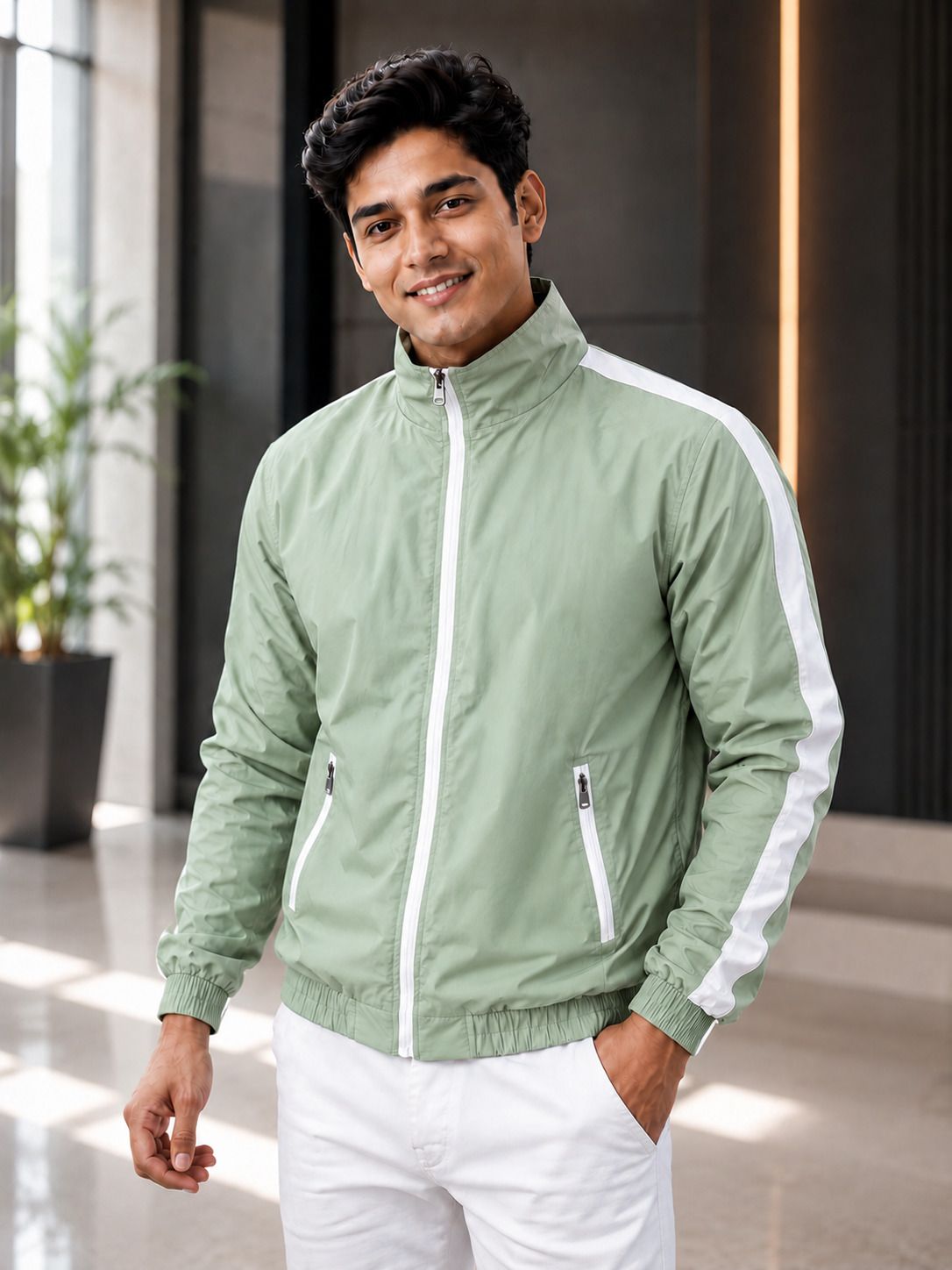 savingmart collections Men Colorblock Sports Jacket-picture-2