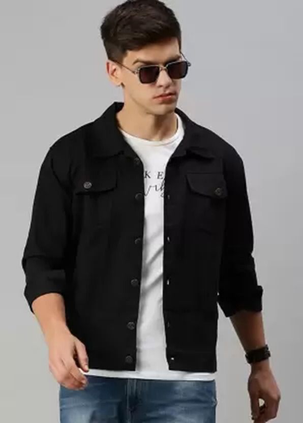 flaring Men Solid Denim Jacket-picture-26