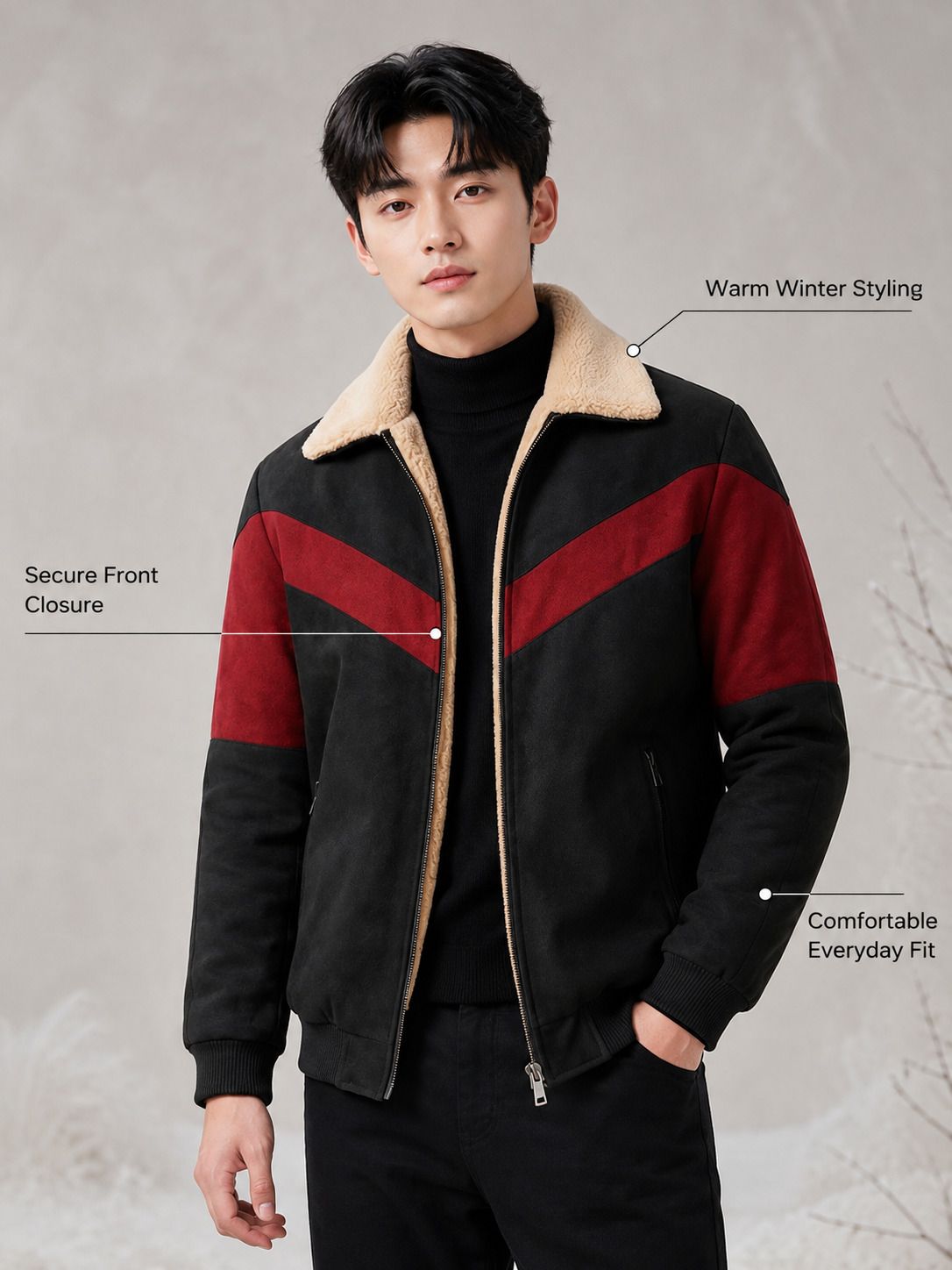 caraba Men Striped Biker/Riding Jacket-picture-17