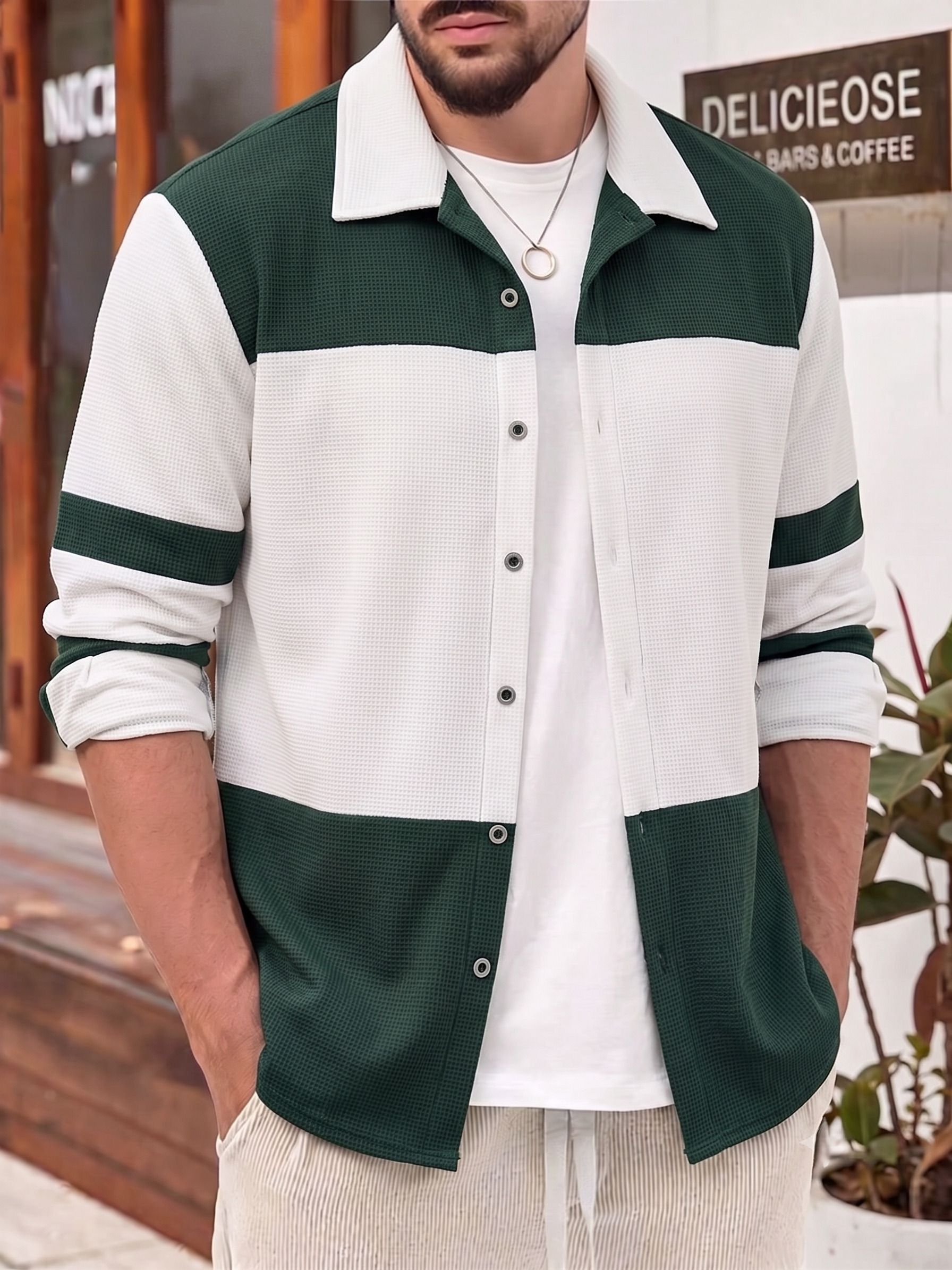try this Men Colorblock Casual Jacket-picture-12