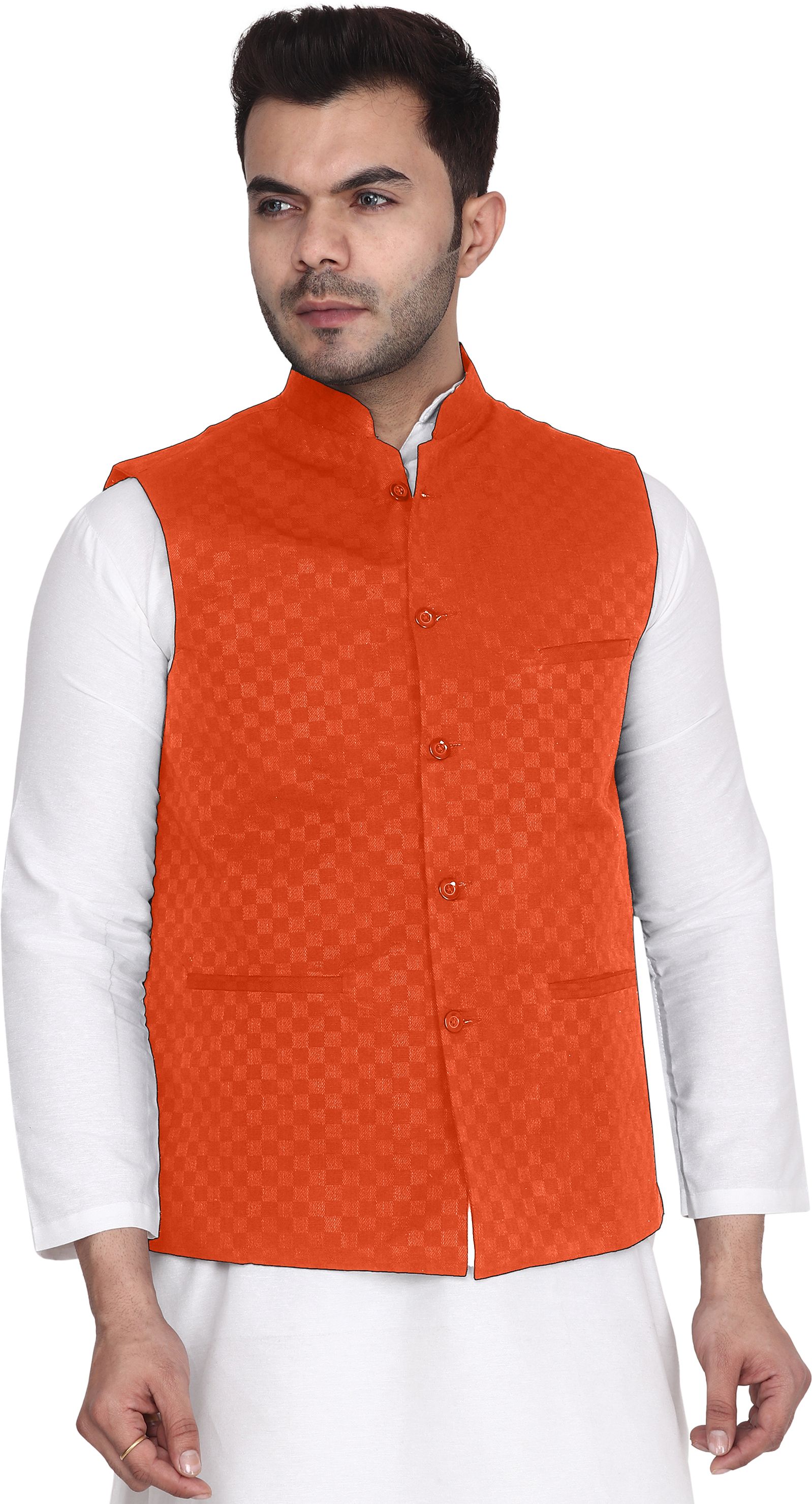 Men Self Design Nehru Jacket-image-15