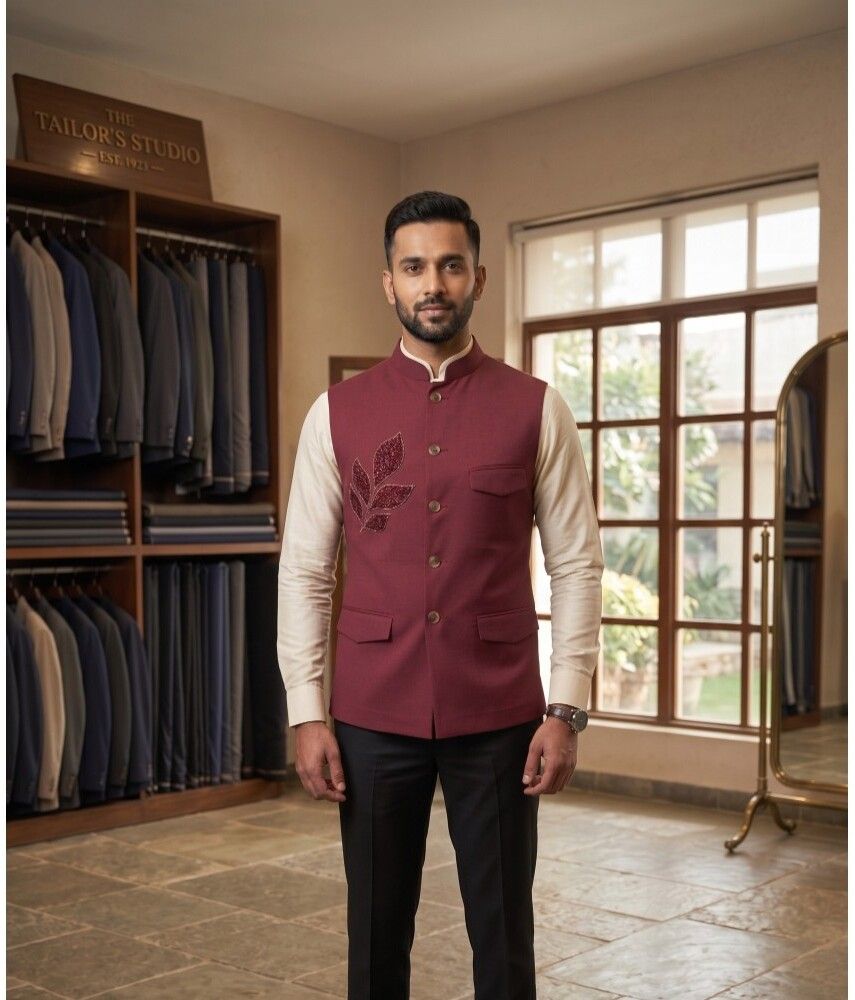 manka enterprises Men Floral Print Ethnic Jacket-picture-41