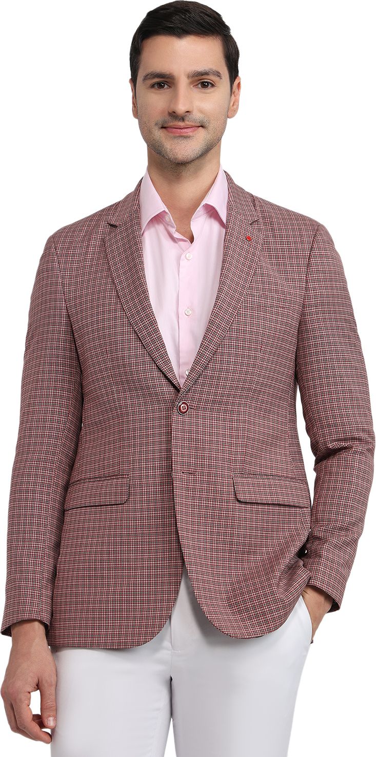 raymond Men Checkered Tuxedo Style Formal Blazer-picture-45